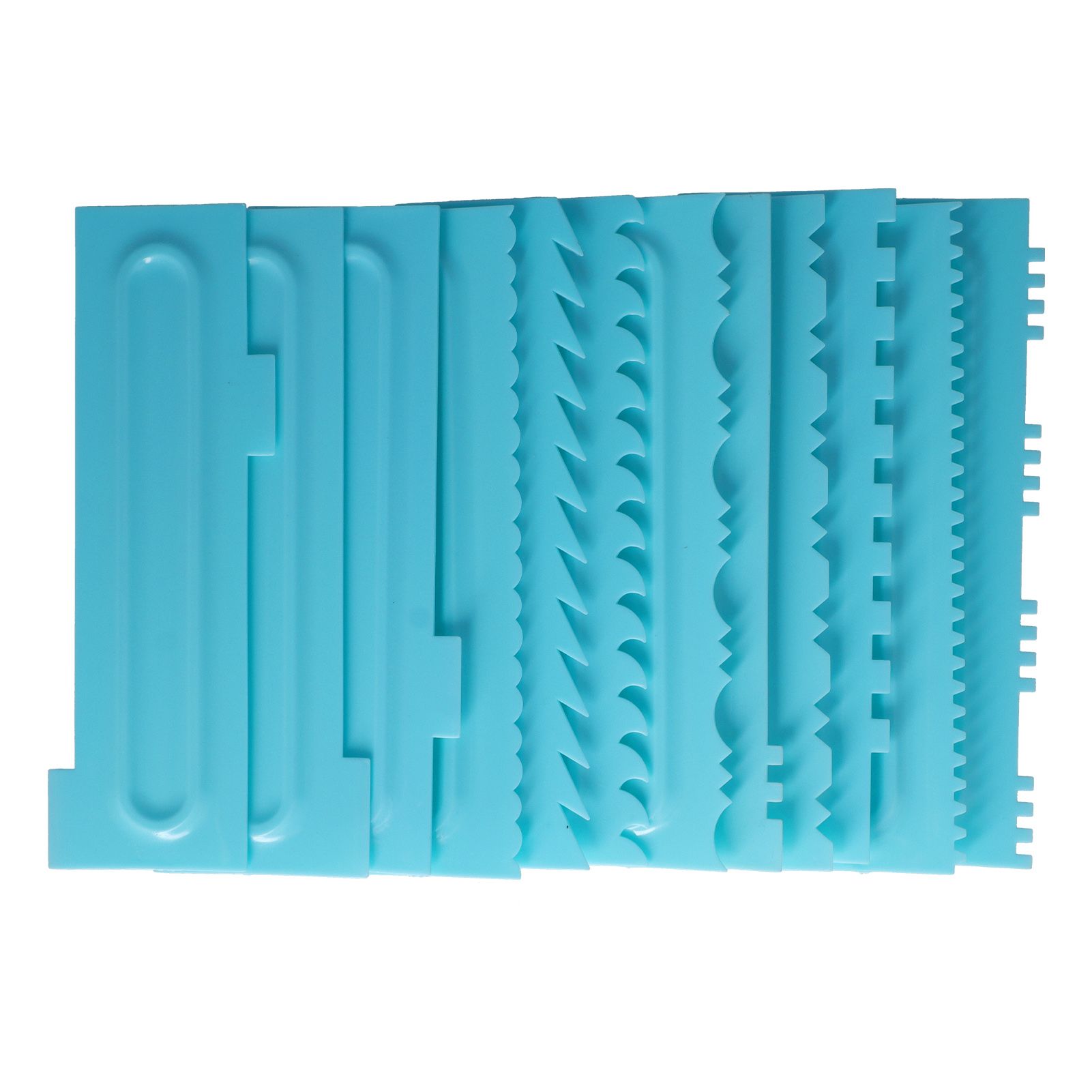 DIY Cream Scraper Combs Fondant Cake Pattern Modeling Tool for Home Kitchen Bakery1Set(12Pcs) - Image 2