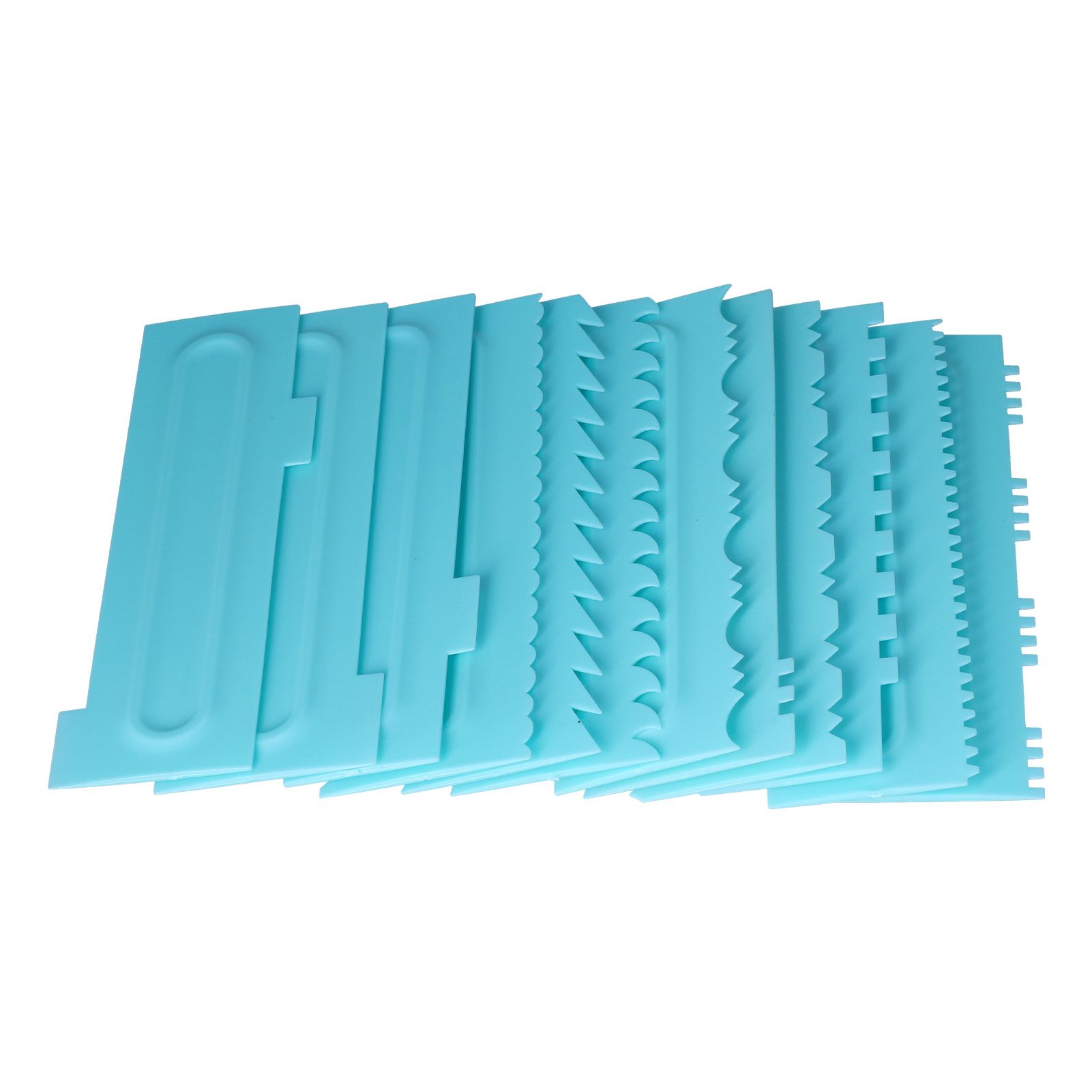 DIY Cream Scraper Combs Fondant Cake Pattern Modeling Tool for Home Kitchen Bakery1Set(12Pcs) - Image 3