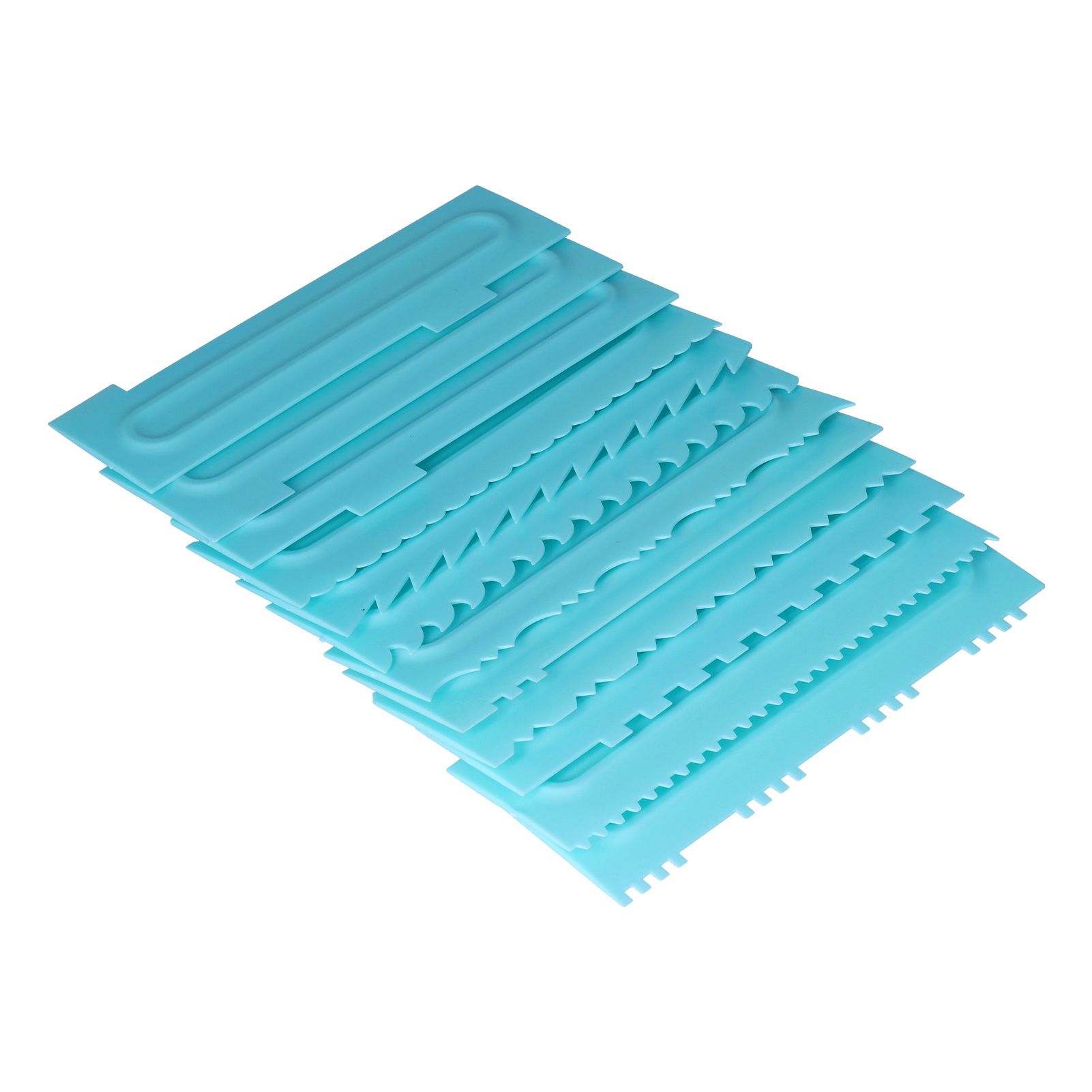 DIY Cream Scraper Combs Fondant Cake Pattern Modeling Tool for Home Kitchen Bakery1Set(12Pcs) - Image 4