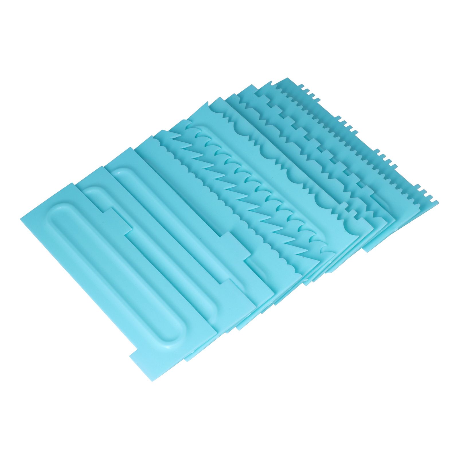 DIY Cream Scraper Combs Fondant Cake Pattern Modeling Tool for Home Kitchen Bakery1Set(12Pcs) - Image 5