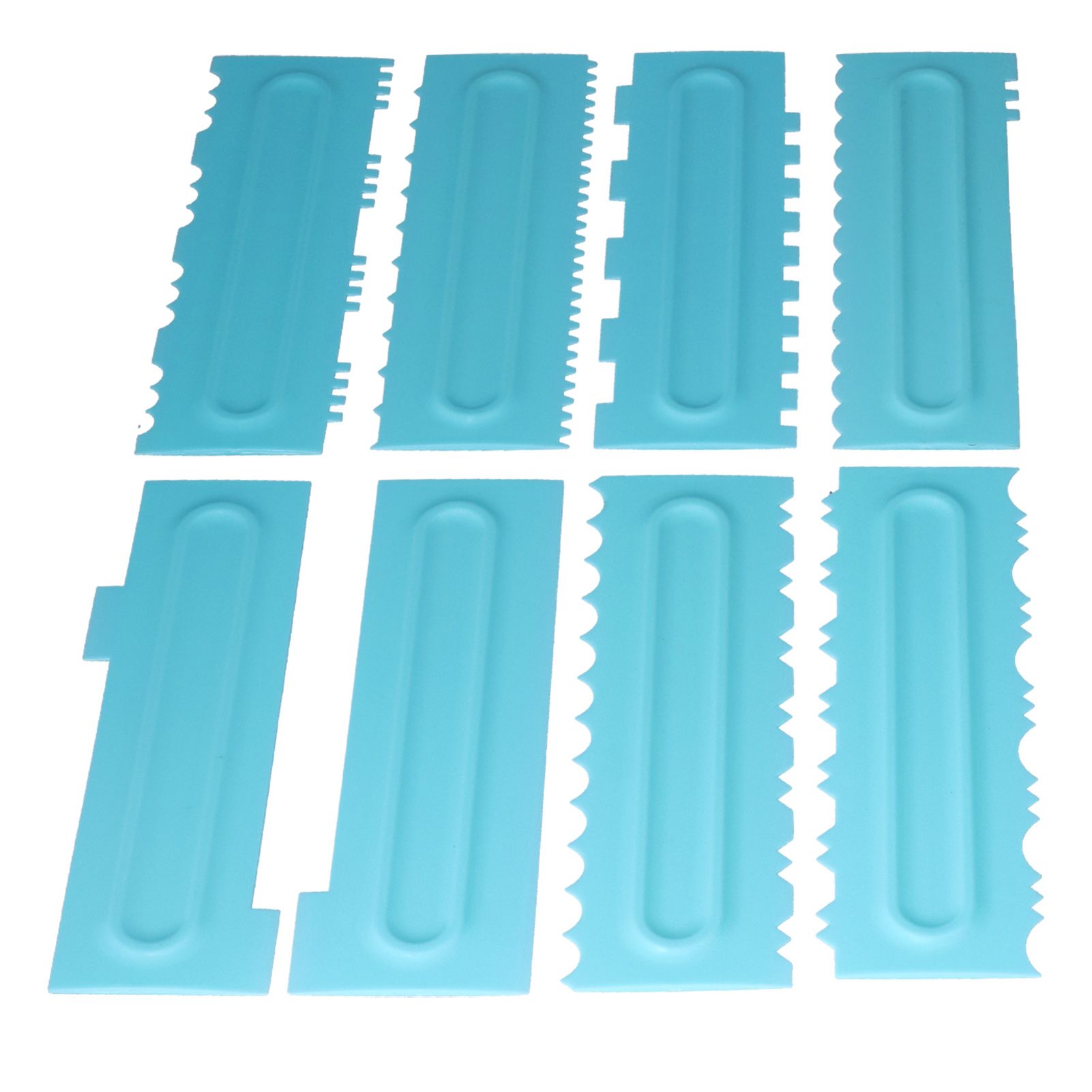 DIY Cream Scraper Combs Fondant Cake Pattern Modeling Tool for Home Kitchen Bakery1Set(12Pcs) - Image 6