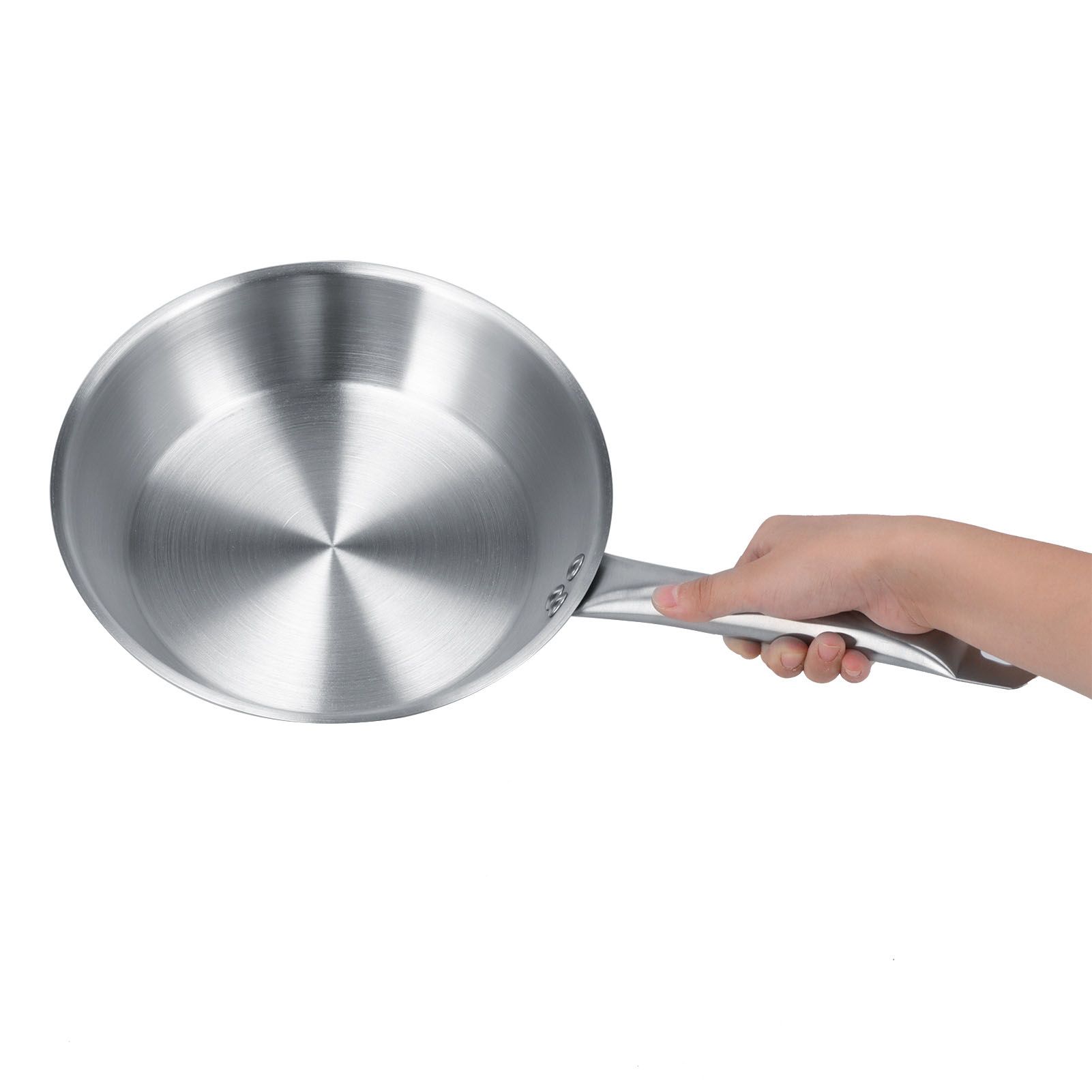 Stainless Steel Frying Pan Single Handle Fried Pan Cookware for Home induction Cooker7.9x2.0in - Image 2