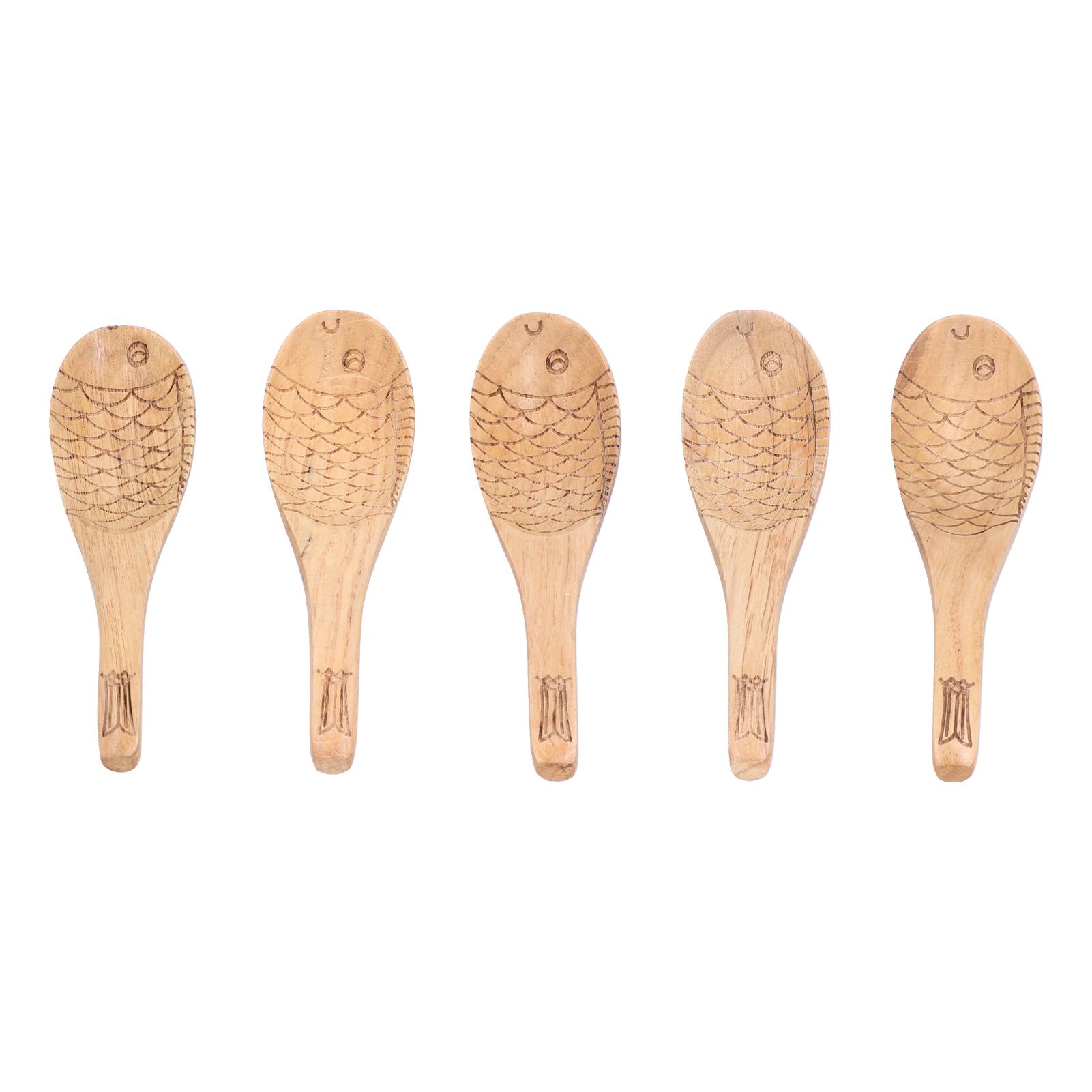 5Pcs Fish‑shaped Carved Rice Spoon Soup Spoon It Means More Than Every Year, Spoon Tableware - Image 2