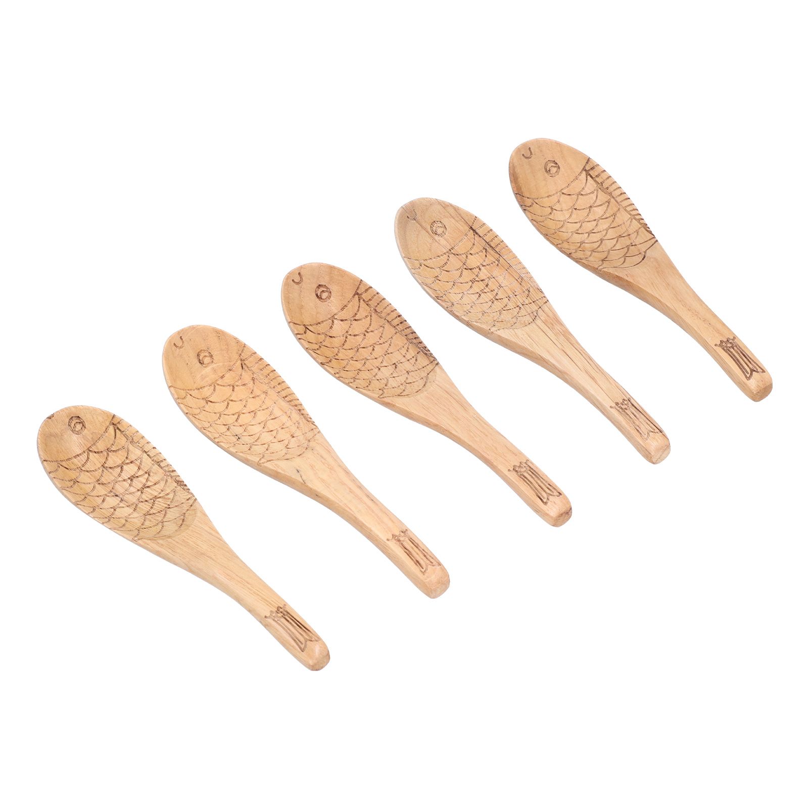 5Pcs Fish‑shaped Carved Rice Spoon Soup Spoon It Means More Than Every Year, Spoon Tableware - Image 5