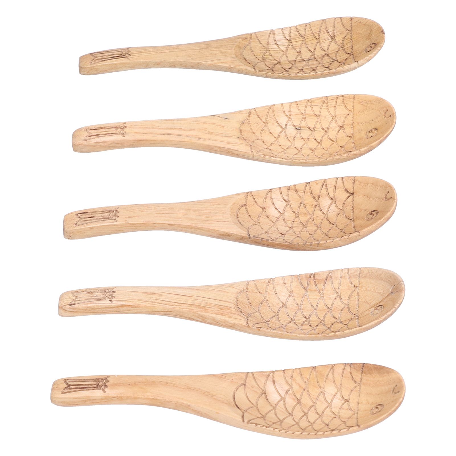 5Pcs Fish‑shaped Carved Rice Spoon Soup Spoon It Means More Than Every Year, Spoon Tableware - Image 6