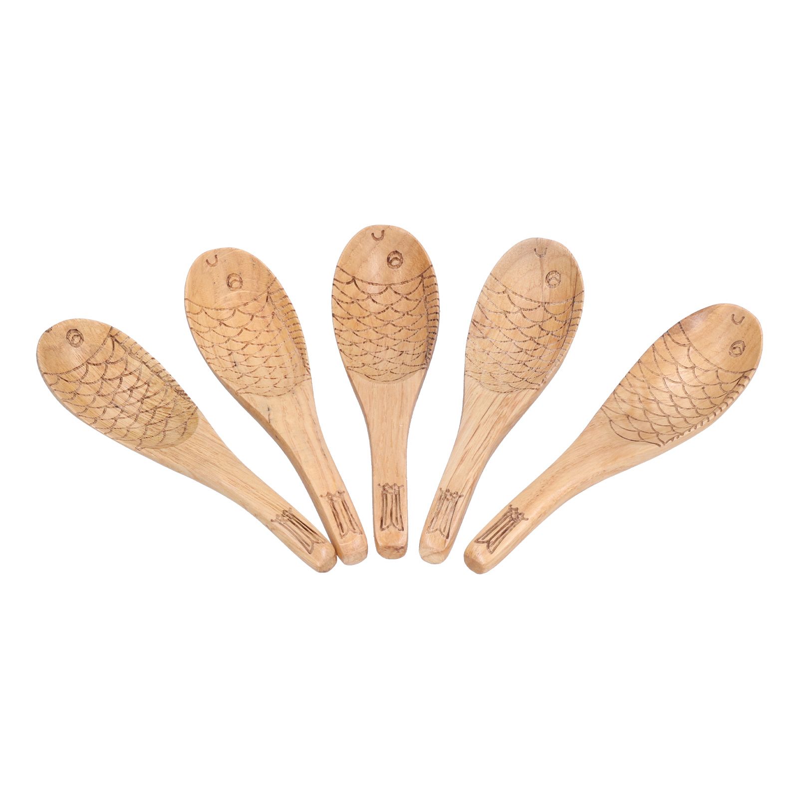 5Pcs Fish‑shaped Carved Rice Spoon Soup Spoon It Means More Than Every Year, Spoon Tableware - Image 7