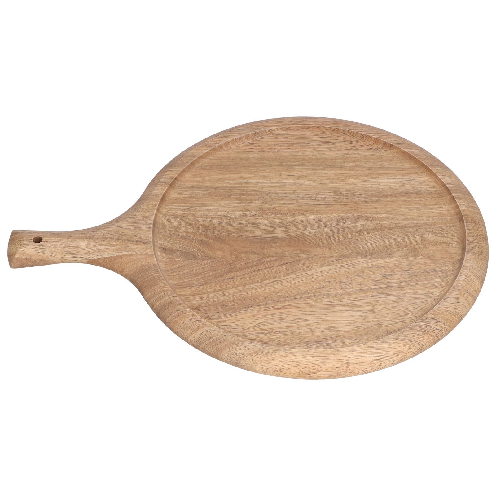Wooden Pizza Tray Durable Round Serving Board with Handle Bread Food Dinner Plate for Restaurant Hotel - Image 3