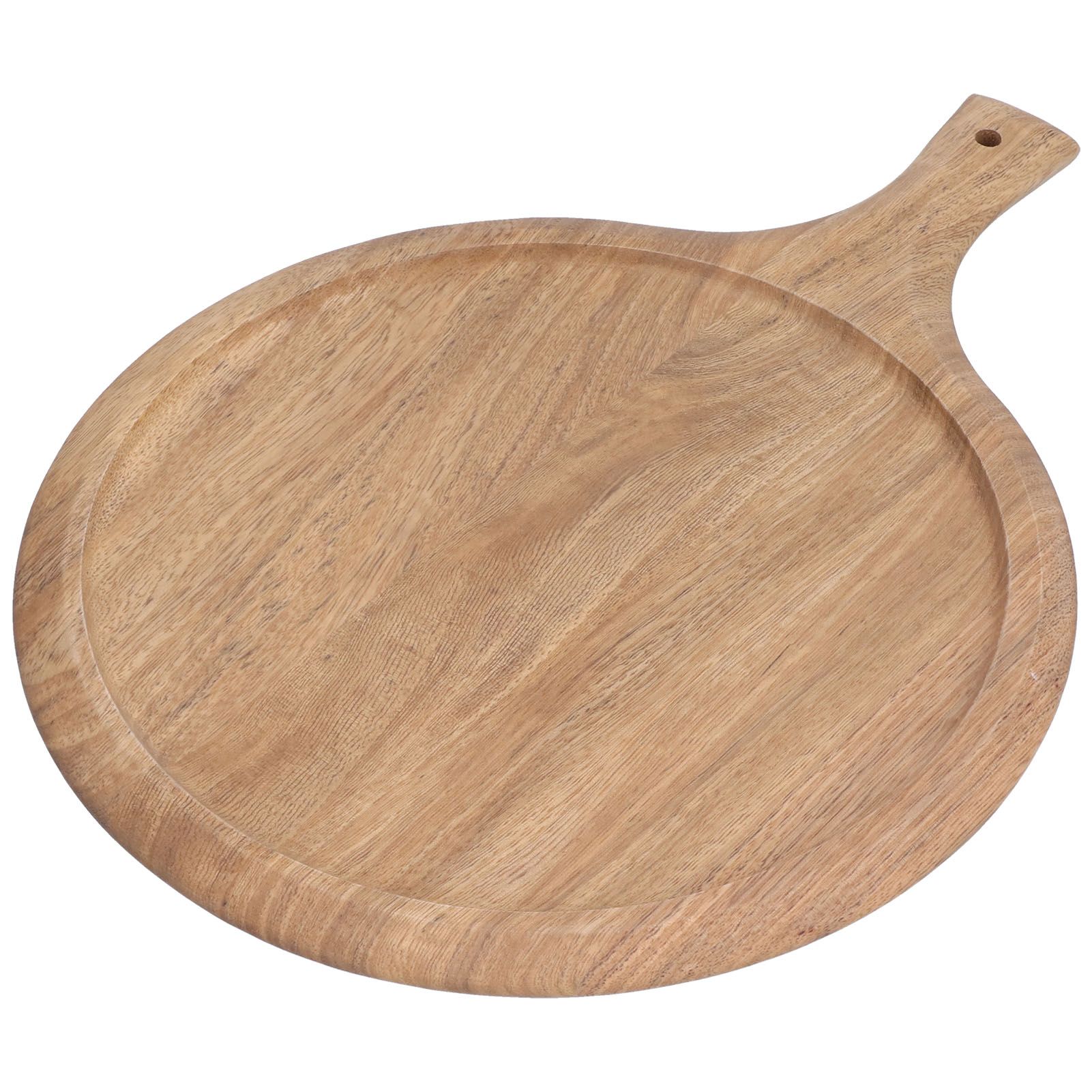 Wooden Pizza Tray Durable Round Serving Board with Handle Bread Food Dinner Plate for Restaurant Hotel - Image 6