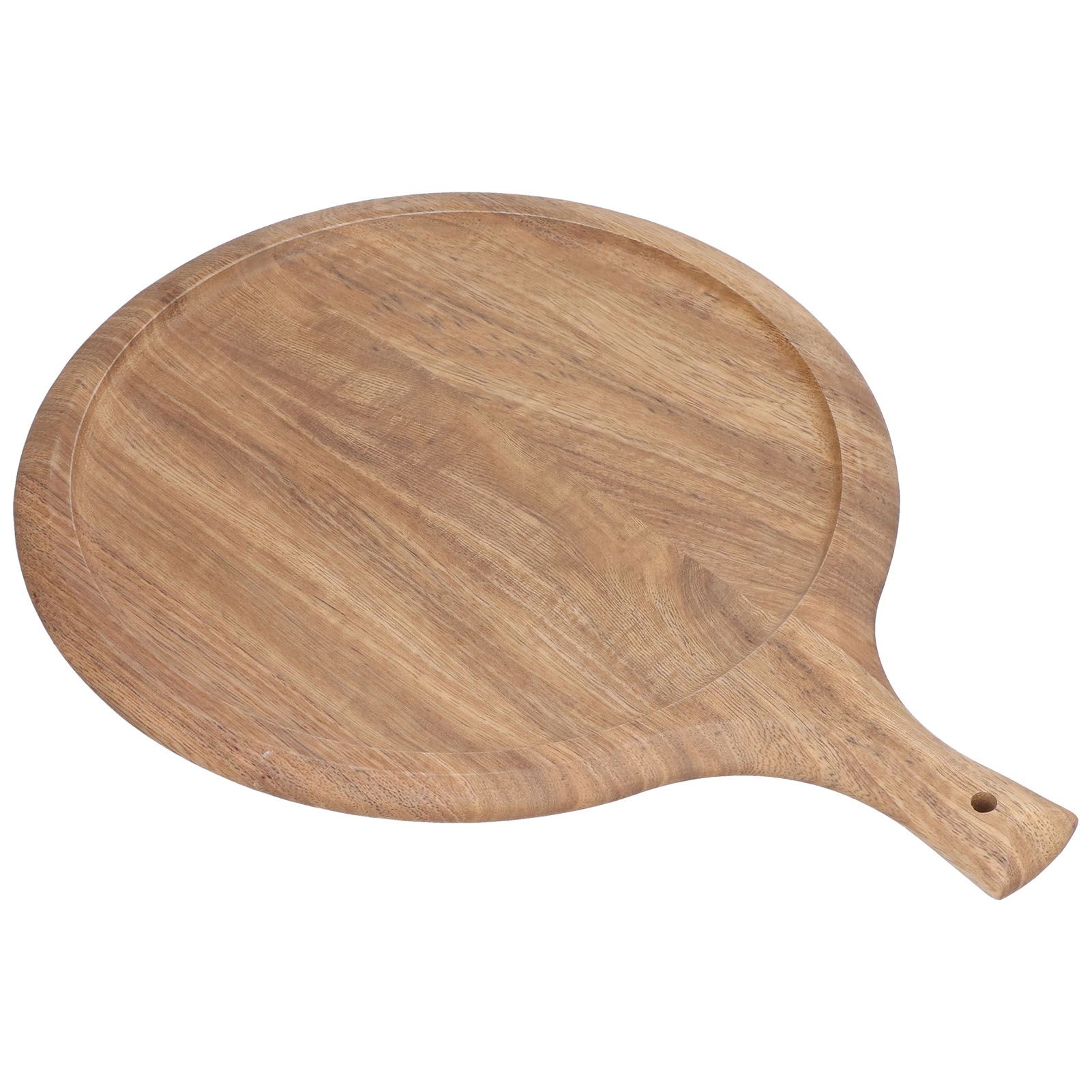 Wooden Pizza Tray Durable Round Serving Board with Handle Bread Food Dinner Plate for Restaurant Hotel - Image 7