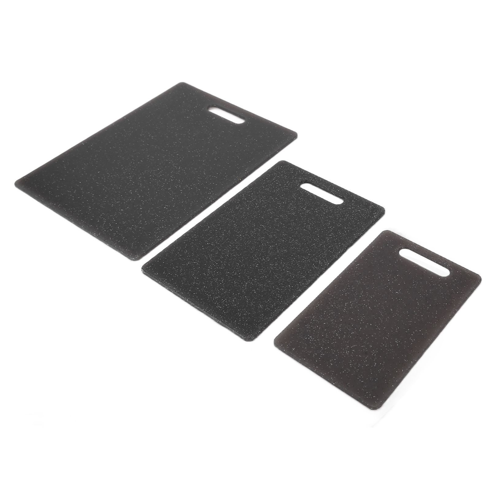 3Pcs Cutting Board Set Imitation Marble Pattern DoubleSided Chopping Board Kitchen Accessory(Black ) - Image 2