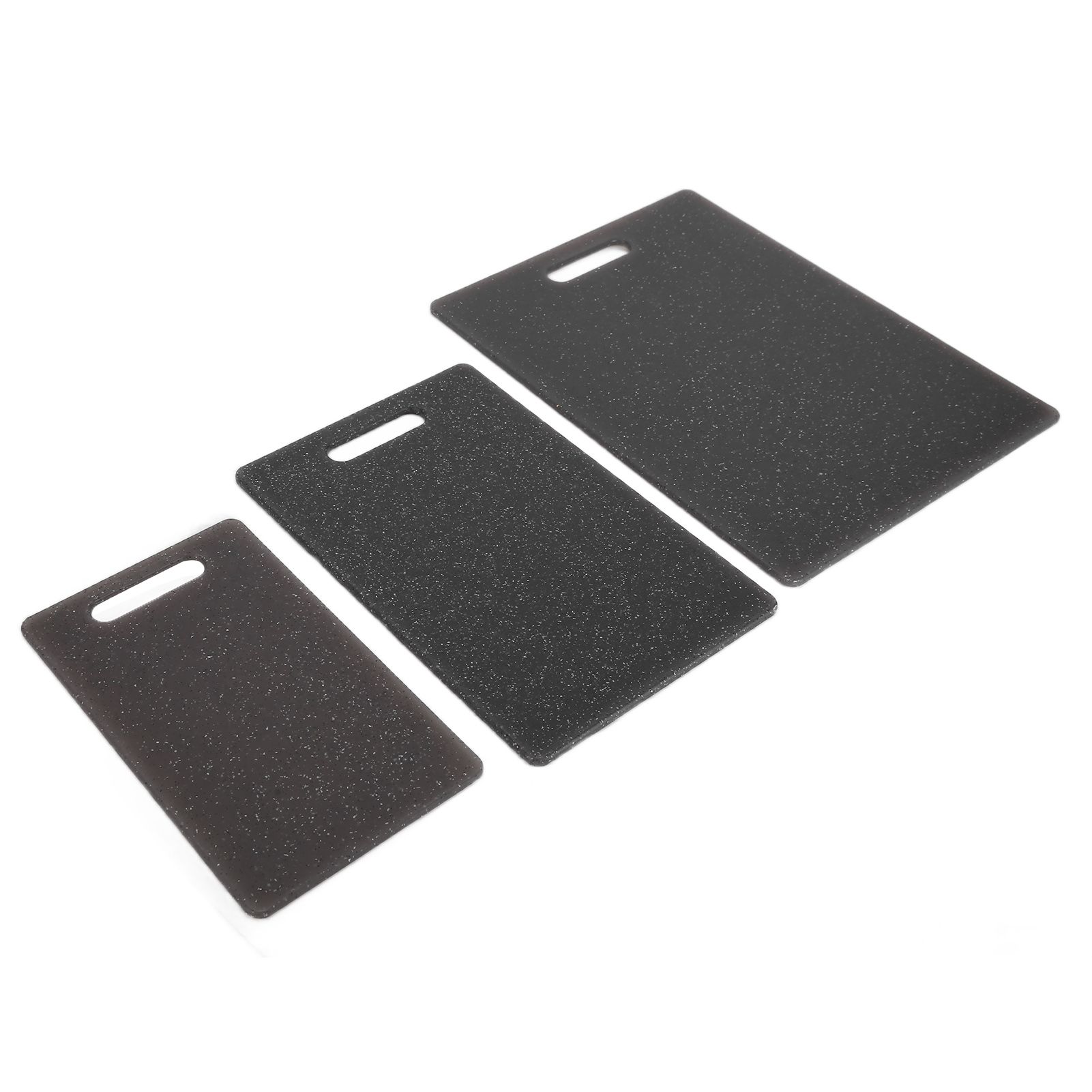 3Pcs Cutting Board Set Imitation Marble Pattern DoubleSided Chopping Board Kitchen Accessory(Black ) - Image 4