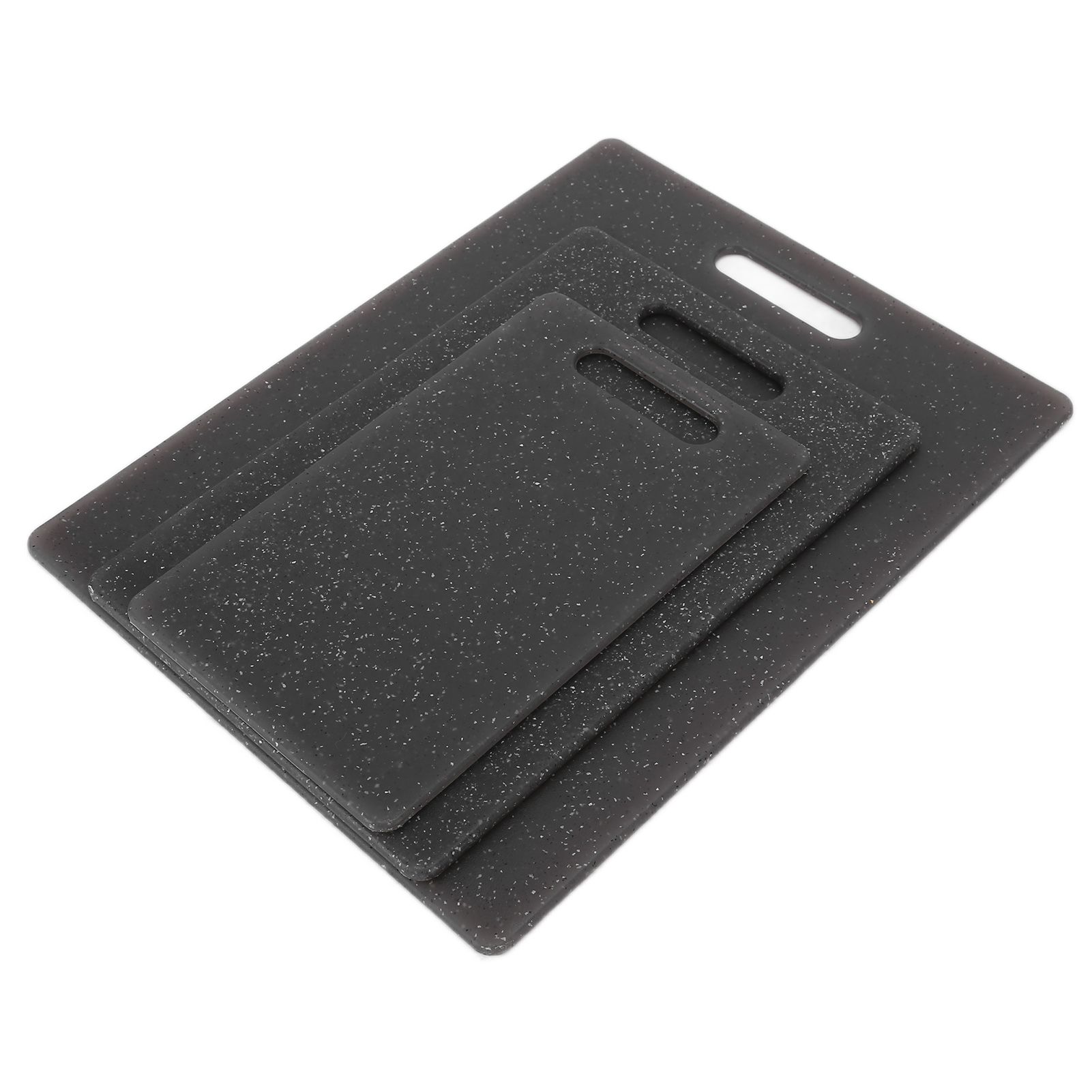3Pcs Cutting Board Set Imitation Marble Pattern DoubleSided Chopping Board Kitchen Accessory(Black ) - Image 5