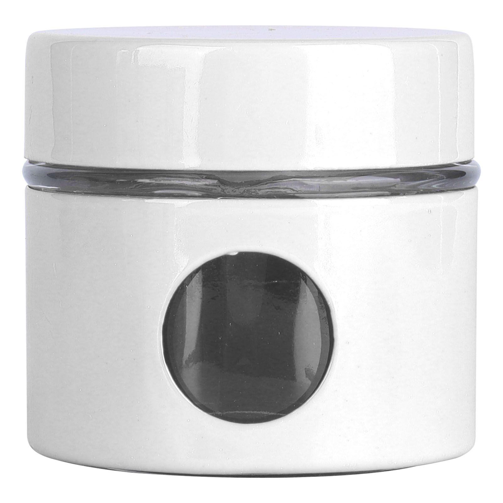 Coffee Bean Container Iron Glass Mini Sealed Jar Kitchen Storage Tank for Beans TeaWhite - Image 1