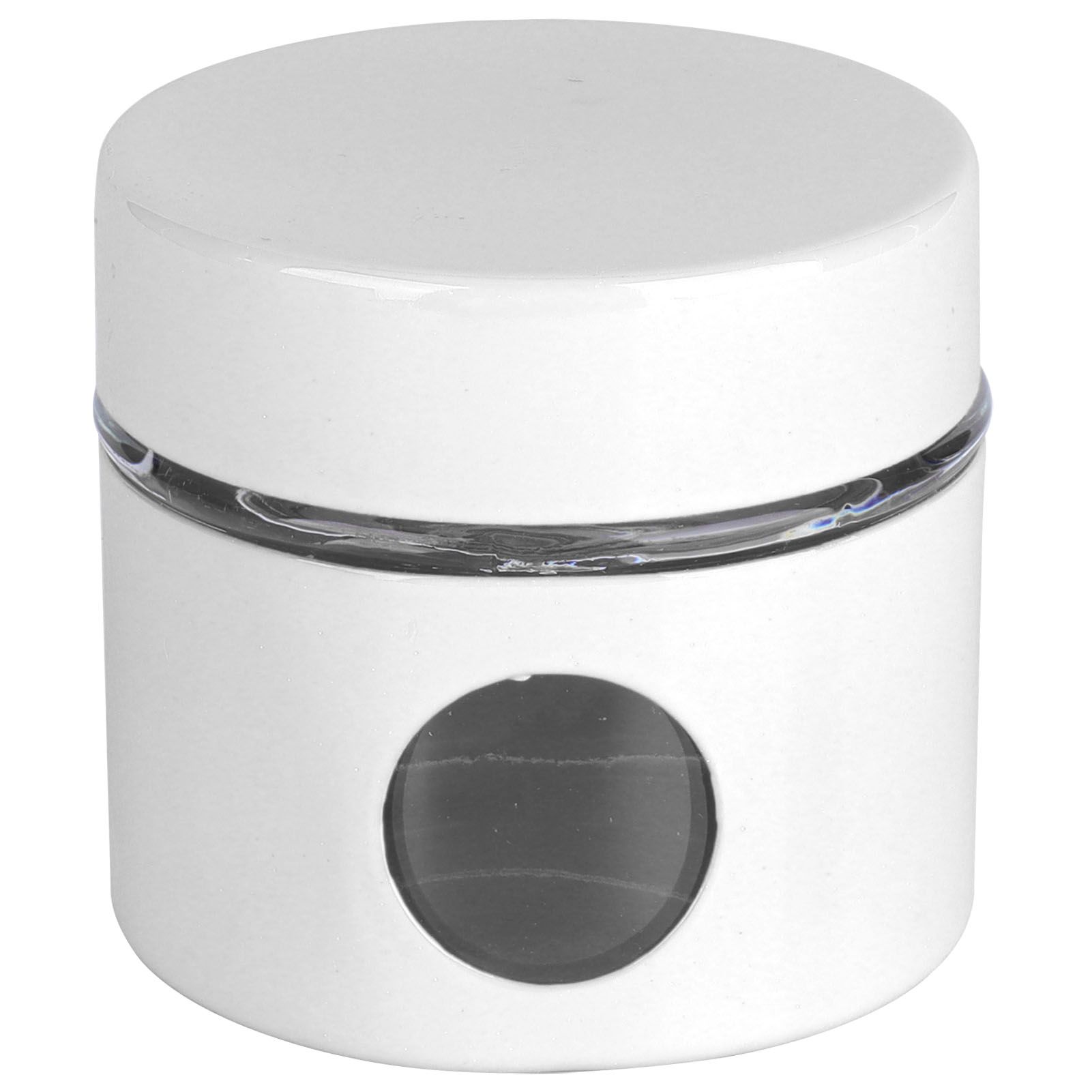 Coffee Bean Container Iron Glass Mini Sealed Jar Kitchen Storage Tank for Beans TeaWhite - Image 2