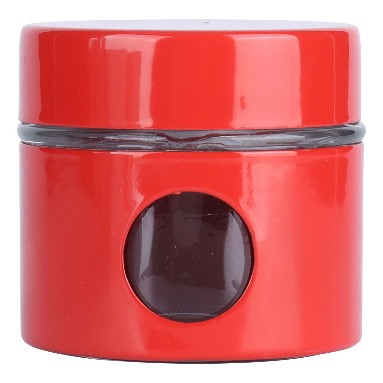 Coffee Bean Container Iron Glass Mini Sealed Jar Kitchen Storage Tank for Beans TeaRed - Image 1