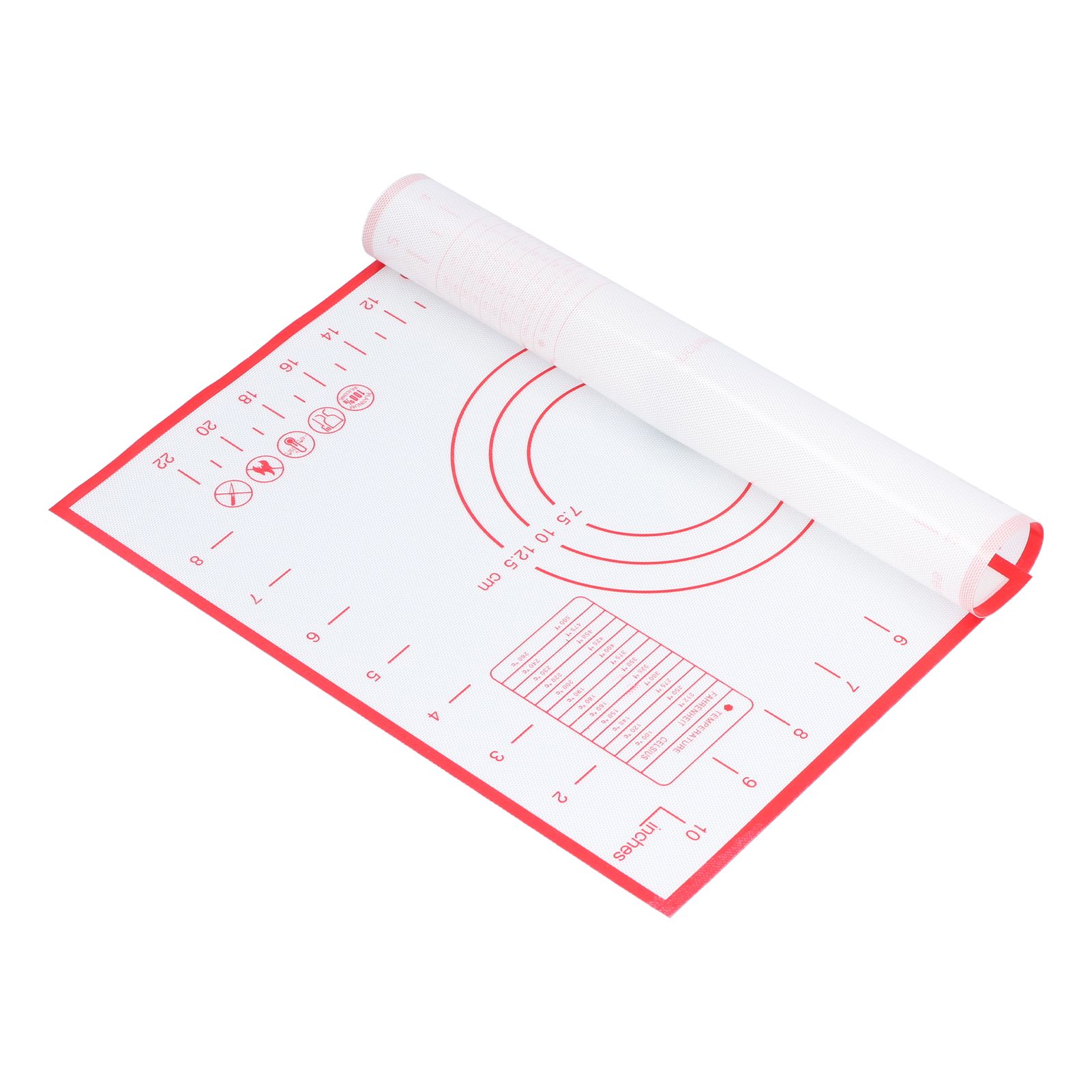 Baking Mat Silicone Non Slip Heat Resistant Dough Mat with Scale for Home Kitchen 29x26cmRed - Image 7