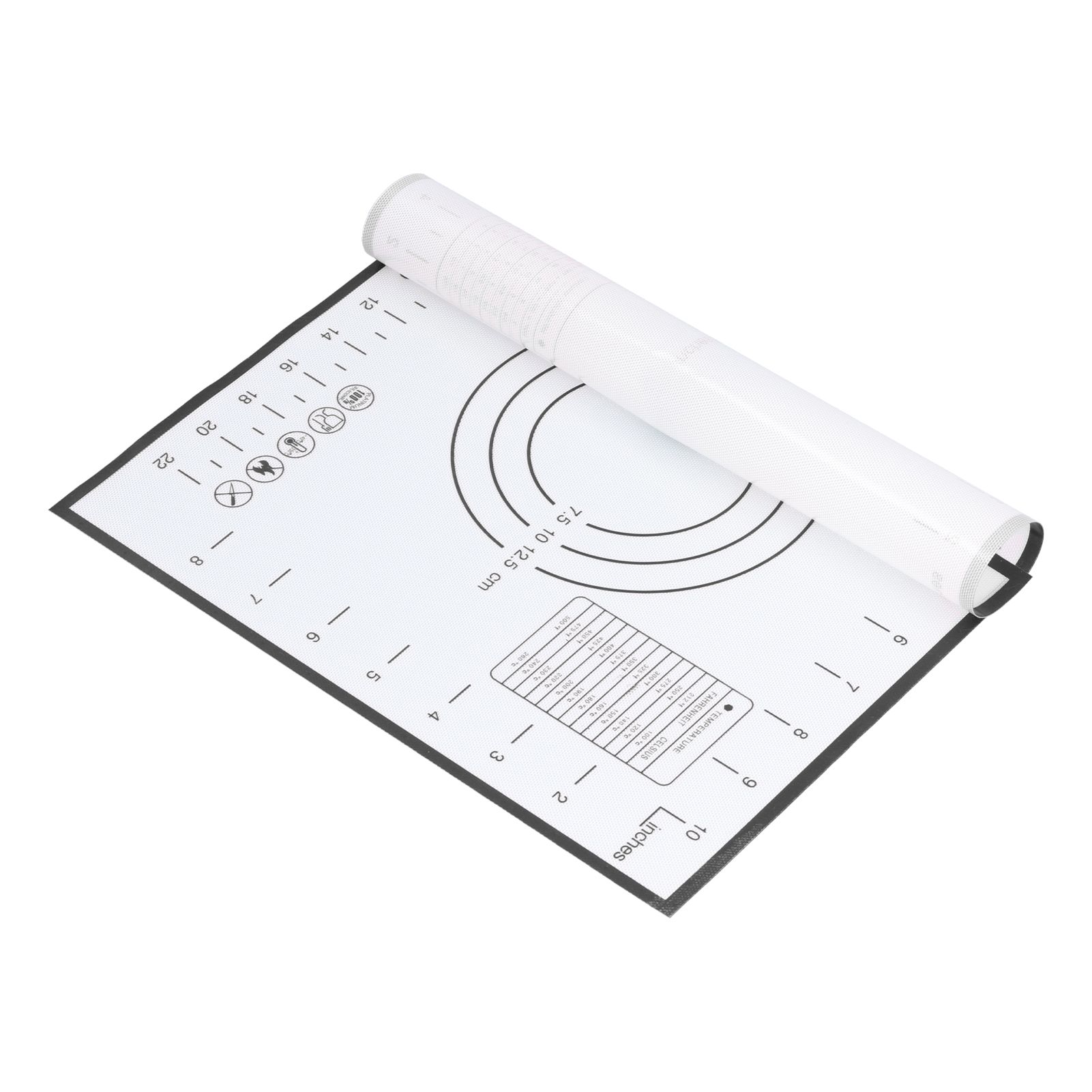 Baking Mat Silicone Non Slip Heat Resistant Dough Mat with Scale for Home Kitchen 29x26cmBlack - Image 3