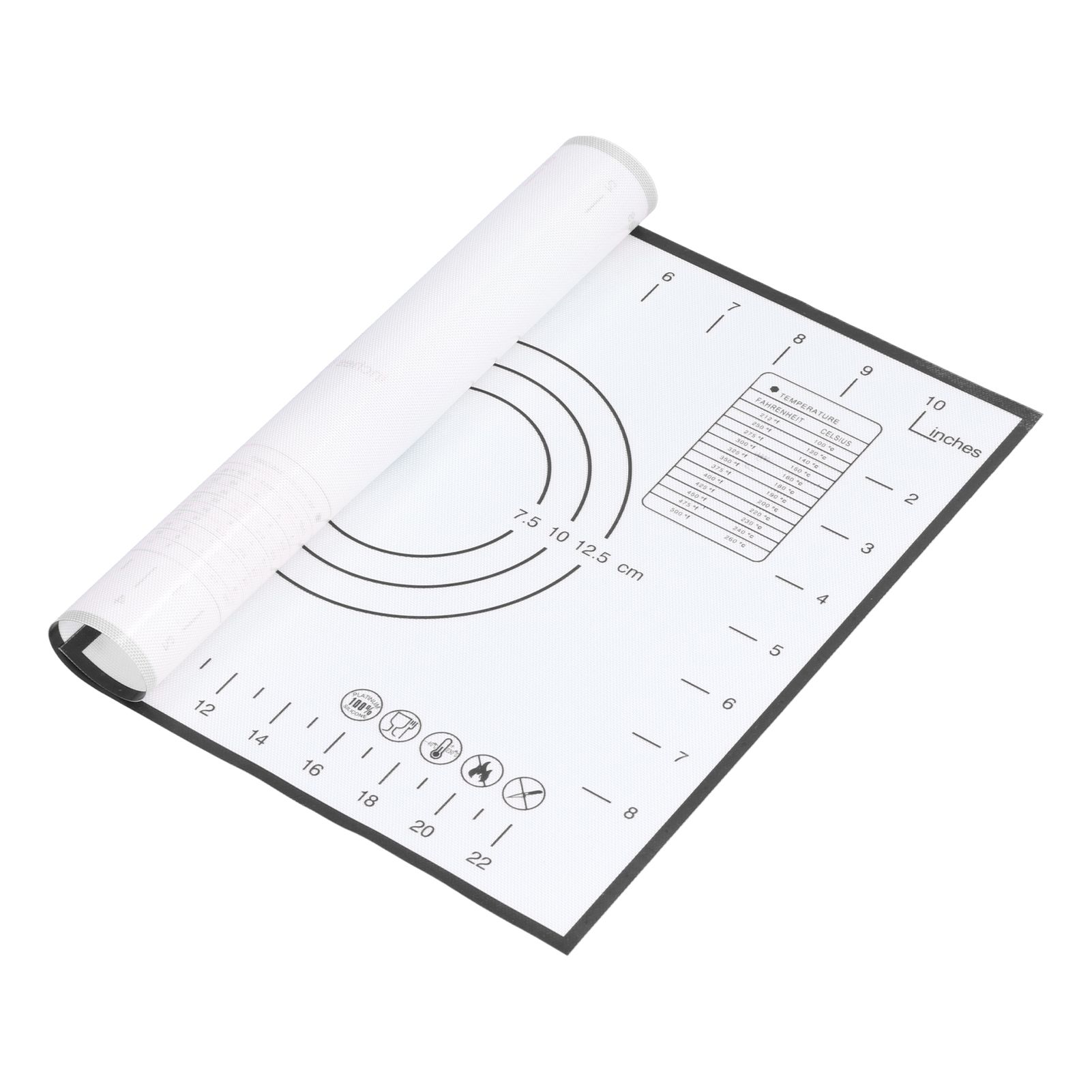 Baking Mat Silicone Non Slip Heat Resistant Dough Mat with Scale for Home Kitchen 29x26cmBlack - Image 4