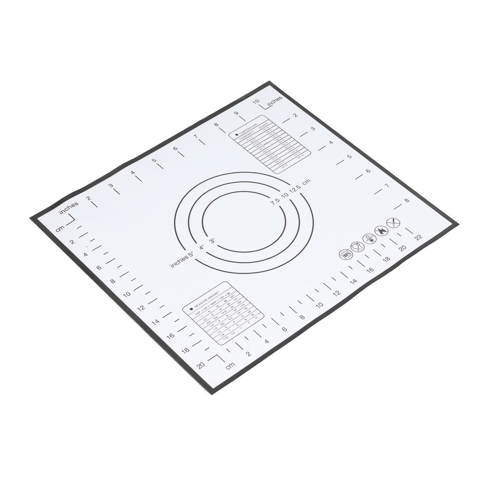 Baking Mat Silicone Non Slip Heat Resistant Dough Mat with Scale for Home Kitchen 29x26cmBlack - Image 7