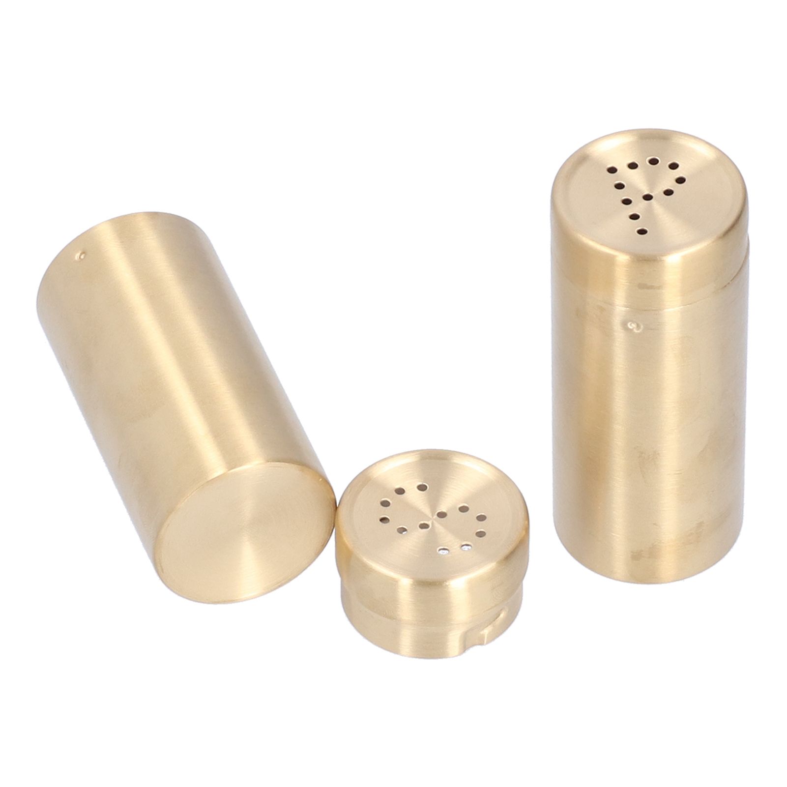 2pcs Spice Jar Stainless Steel Seasoning Bottle Salt and Pepper Shaker Kitchen ToolGolden - Image 2