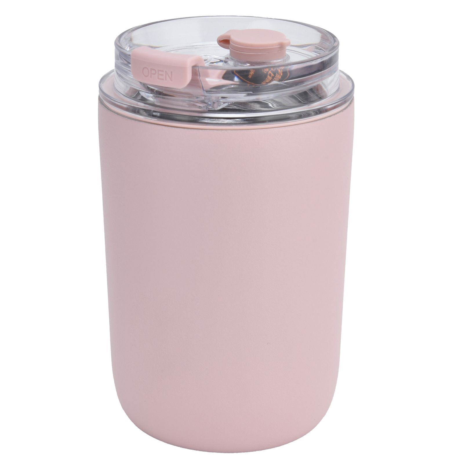 280ml Coffee Cup Household Portable Large Capacity Silicone Stainless Steel Vacuum Flask for Birthday GiftPink - Image 2
