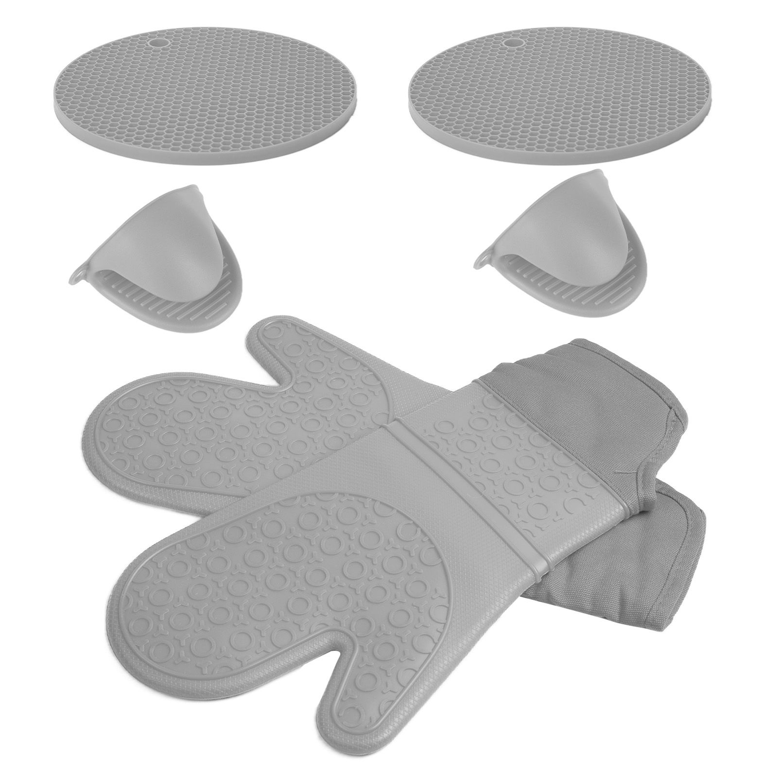Insulation Gloves Thickened Silicone Barbecue Microwave Oven Anti Scalding Glove for Kitchen Baking CookingGray - Image 2