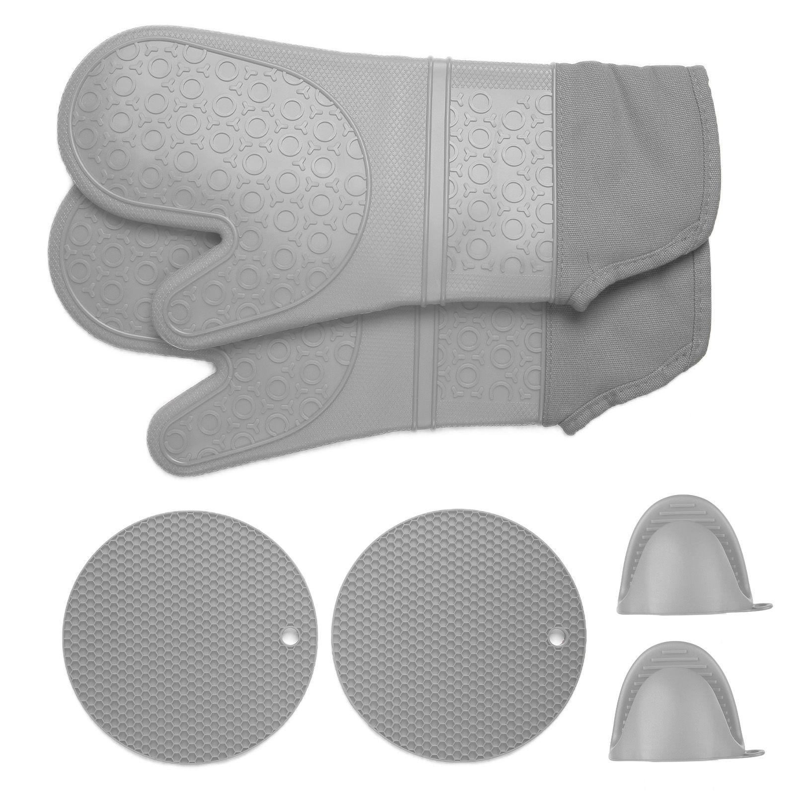 Insulation Gloves Thickened Silicone Barbecue Microwave Oven Anti Scalding Glove for Kitchen Baking CookingGray - Image 3