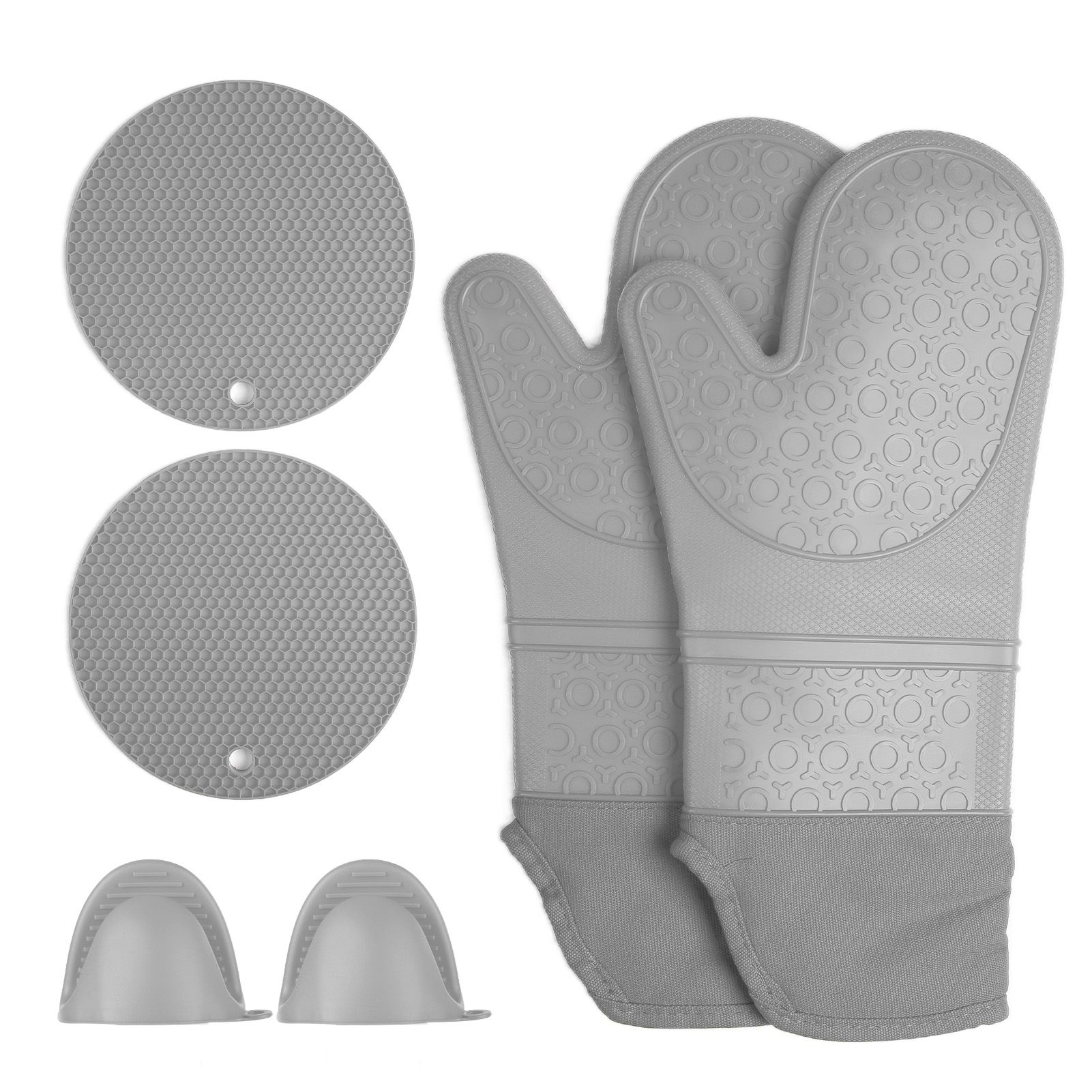 Insulation Gloves Thickened Silicone Barbecue Microwave Oven Anti Scalding Glove for Kitchen Baking CookingGray - Image 5