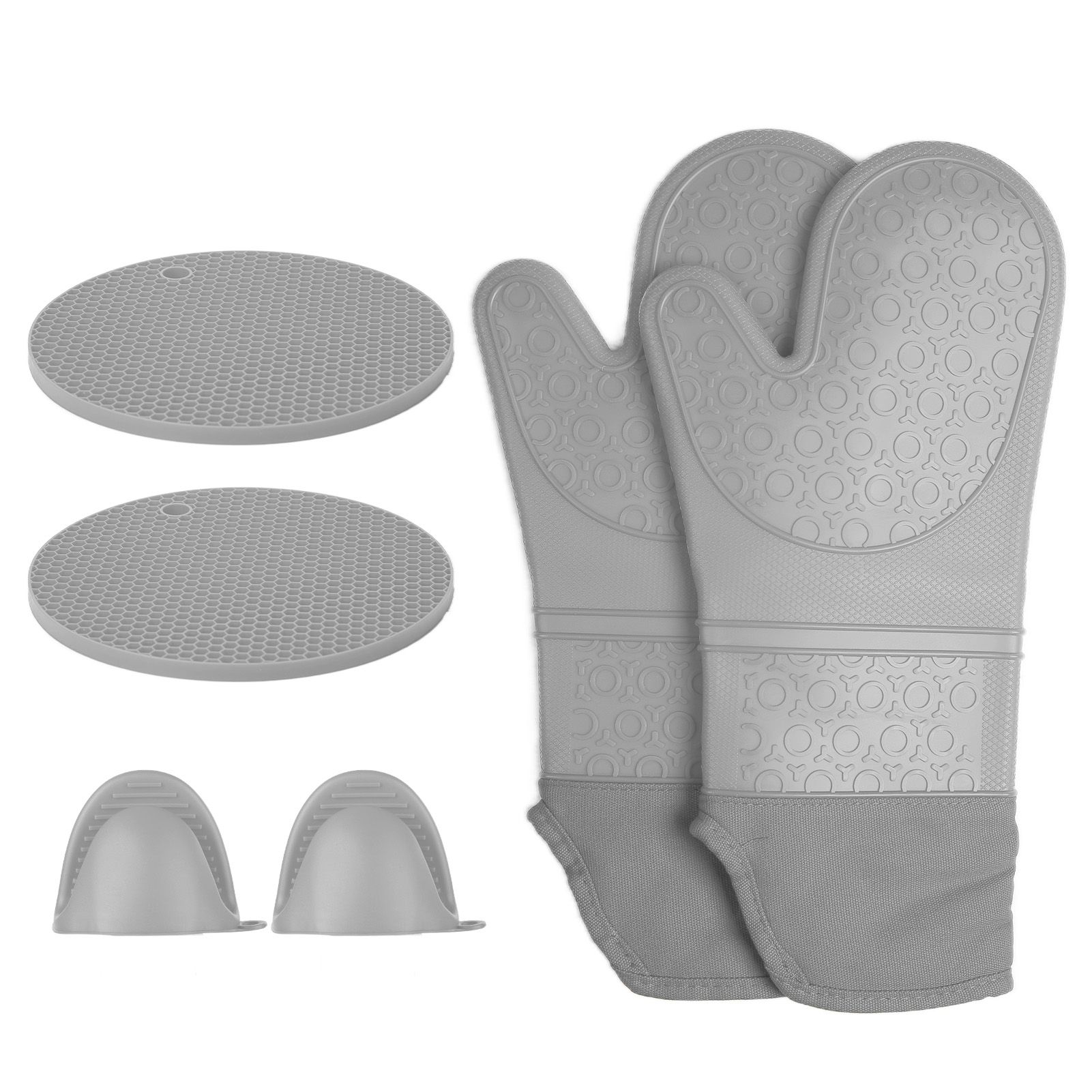 Insulation Gloves Thickened Silicone Barbecue Microwave Oven Anti Scalding Glove for Kitchen Baking CookingGray - Image 6