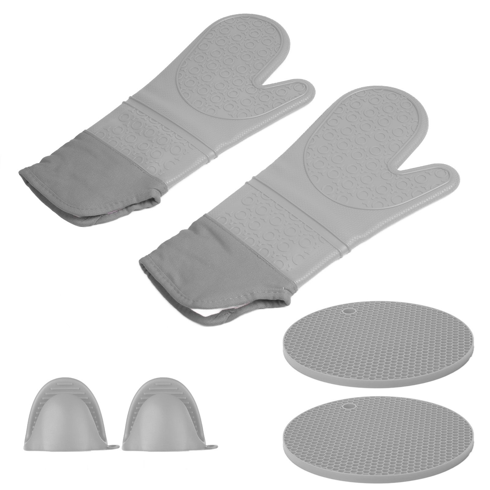 Insulation Gloves Thickened Silicone Barbecue Microwave Oven Anti Scalding Glove for Kitchen Baking CookingGray - Image 7