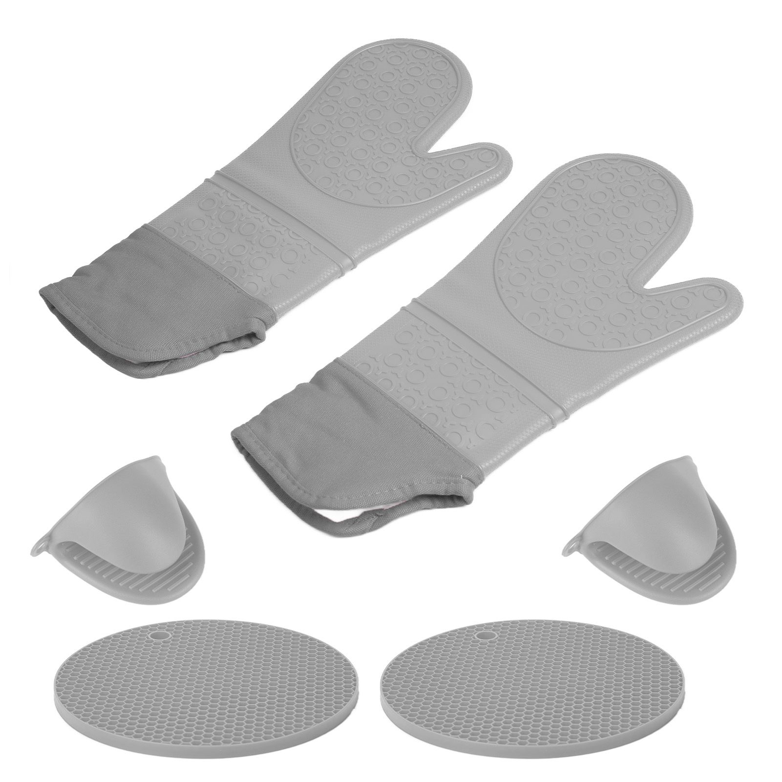 Insulation Gloves Thickened Silicone Barbecue Microwave Oven Anti Scalding Glove for Kitchen Baking CookingGray - Image 8