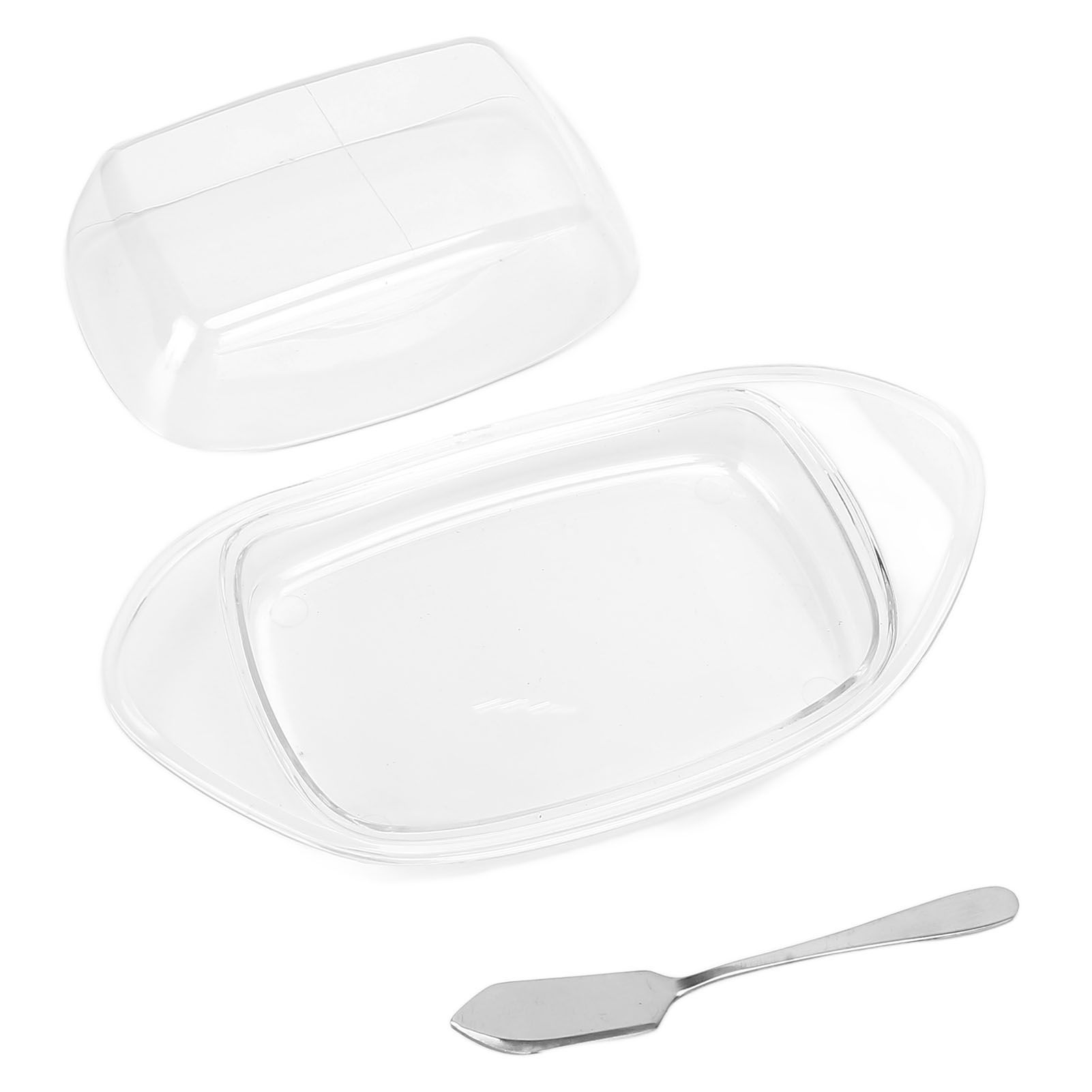 ShipShaped Butter Cutting Box with Cutting Knife and Lid Food Grade Chesse Container for Kitchen(Transparent ) - Image 1