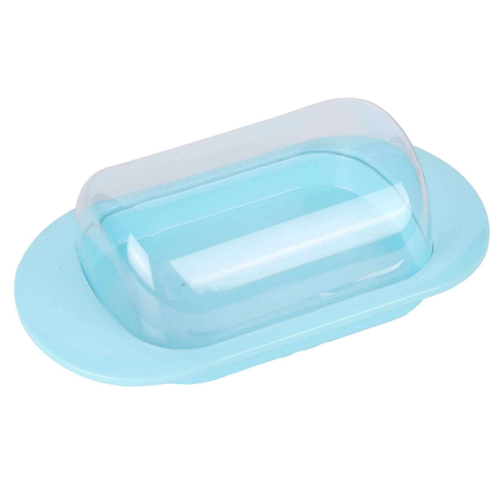Round Edge Plastic Butter Storage Box Cheese Dessert Bread Server Keeper with Transparent Cover KnifeBlue - Image 8