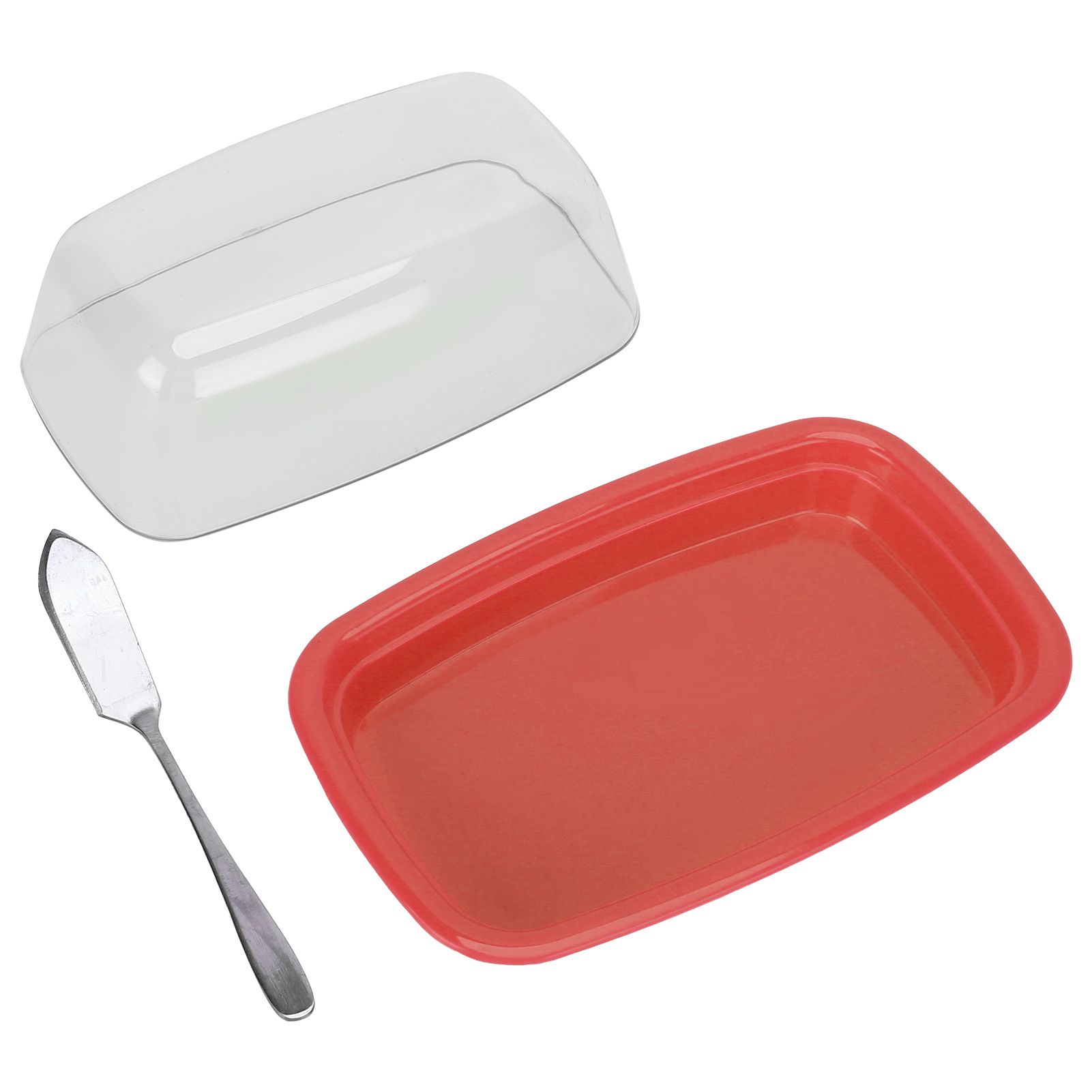 Curved Butter Storage Box with Lid Cheese Plate Butter Holder Tray Baking Tool for KitchenRed - Image 7