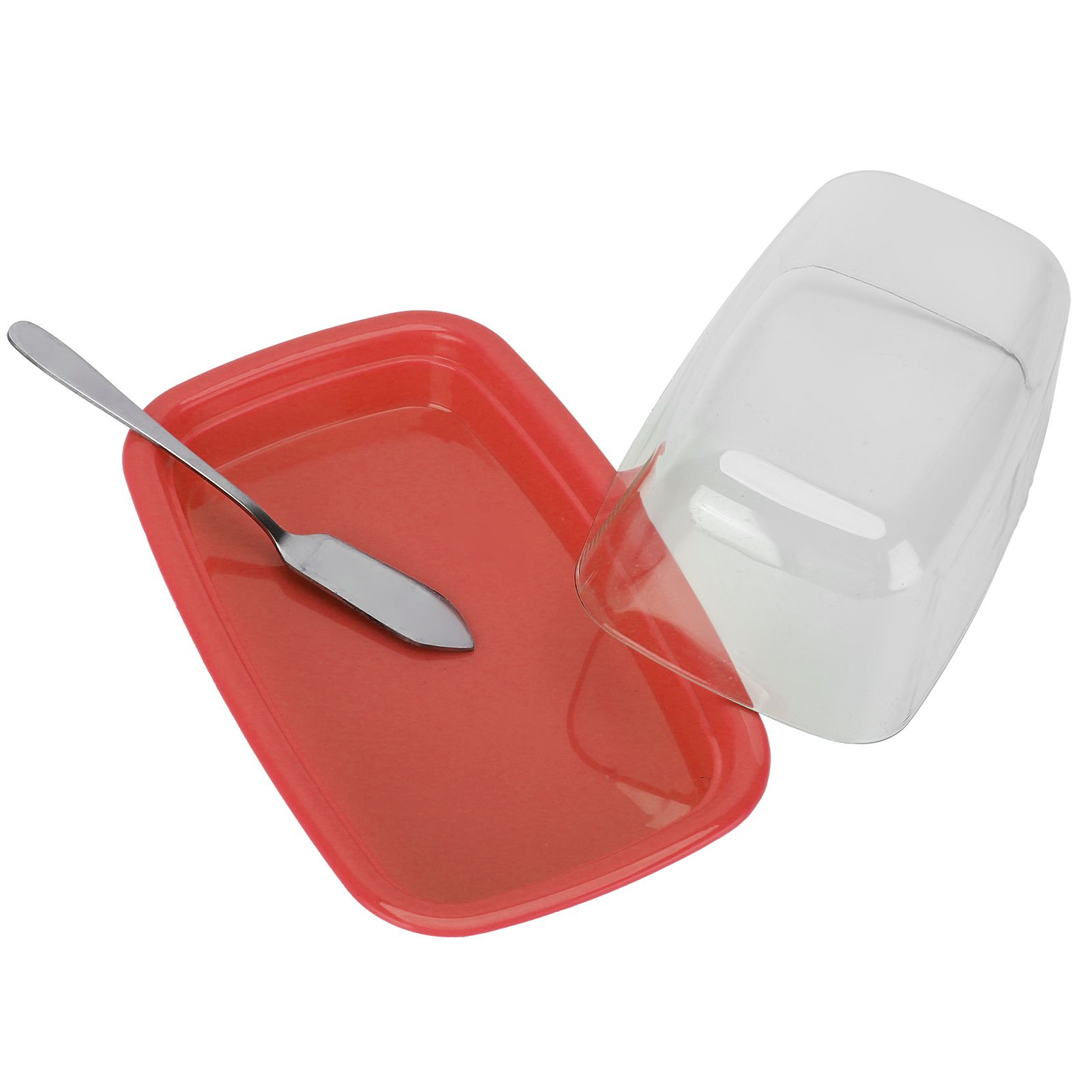 Curved Butter Storage Box with Lid Cheese Plate Butter Holder Tray Baking Tool for KitchenRed - Image 8