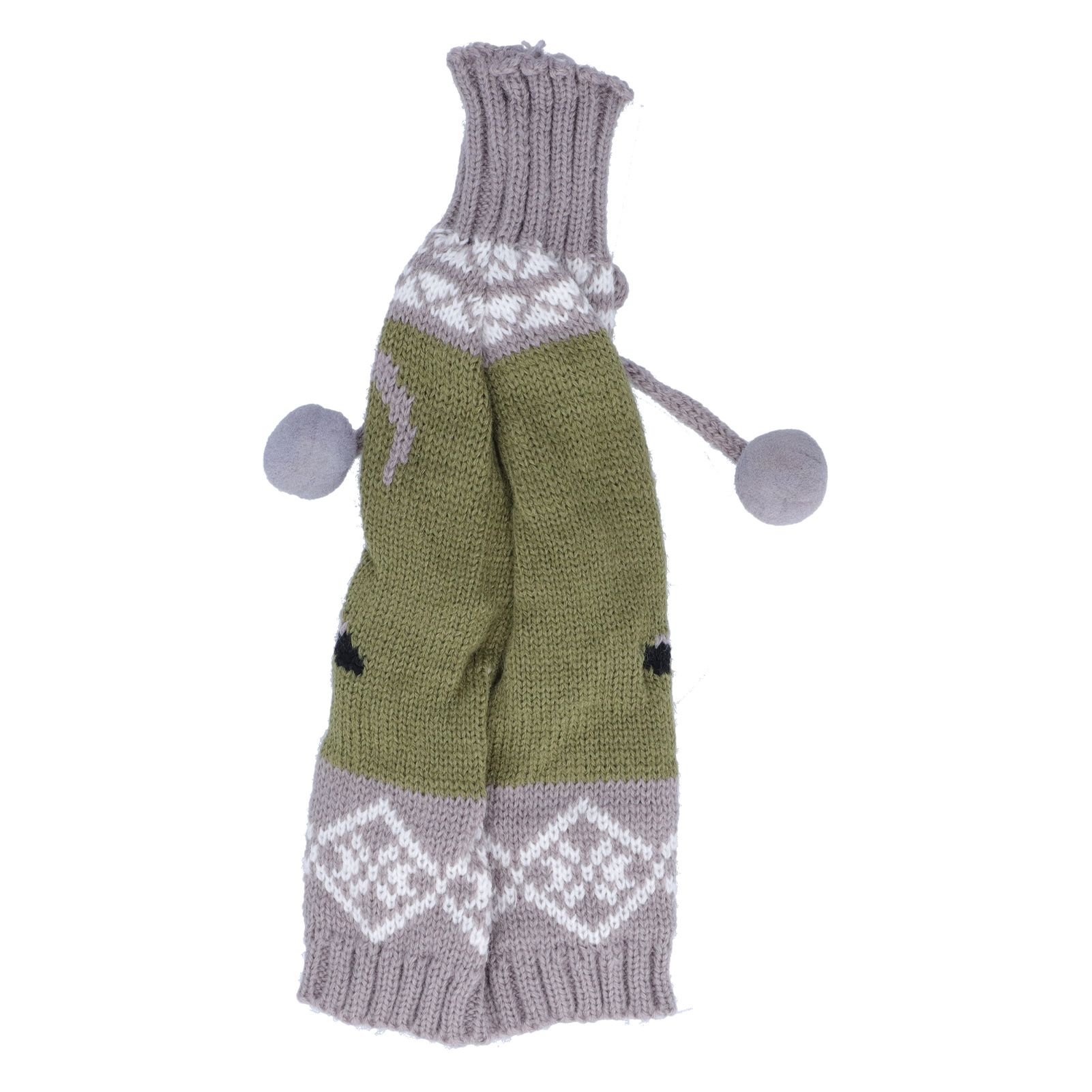 Knitted Wine Bottle Cover Bag Sleeve Home Decoration for Christmas Wedding Birthday PartyGray +Green - Image 1