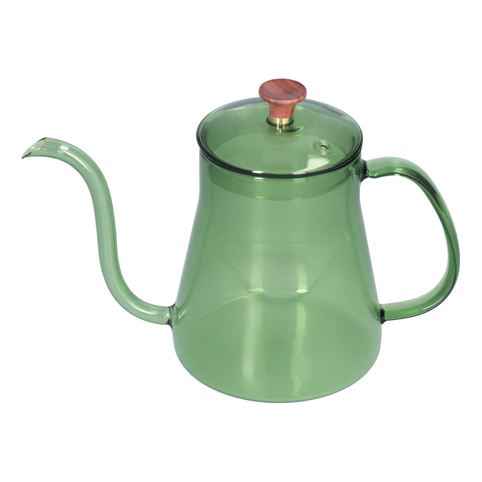 Coffee Kettle Glass Coffee Pot 600ML Coffee Drip Kettle Long Nozzle Kettle for Home KitchenGreen - Image 4