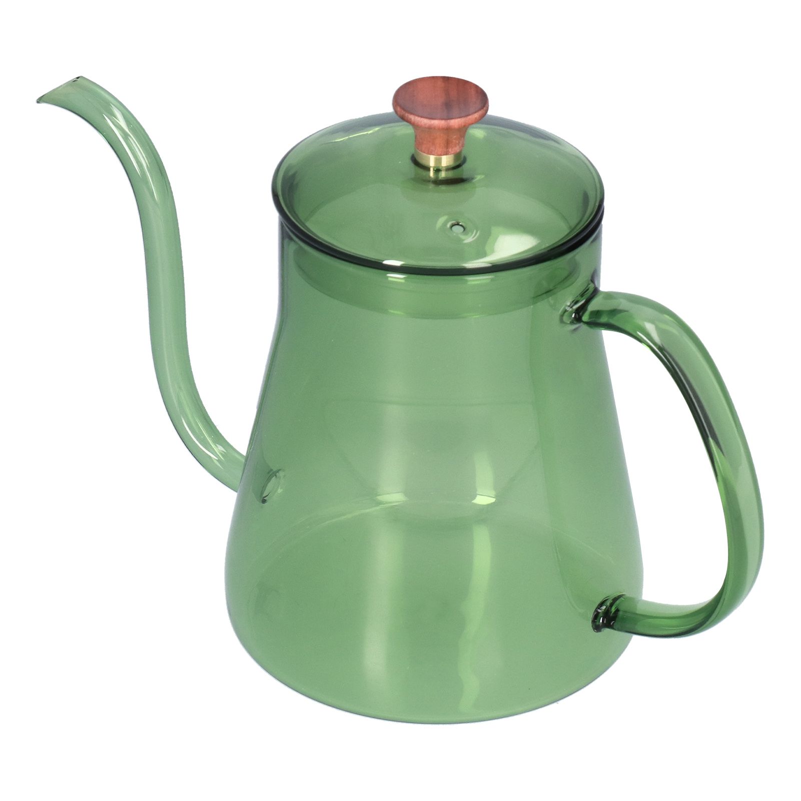 Coffee Kettle Glass Coffee Pot 600ML Coffee Drip Kettle Long Nozzle Kettle for Home KitchenGreen - Image 5