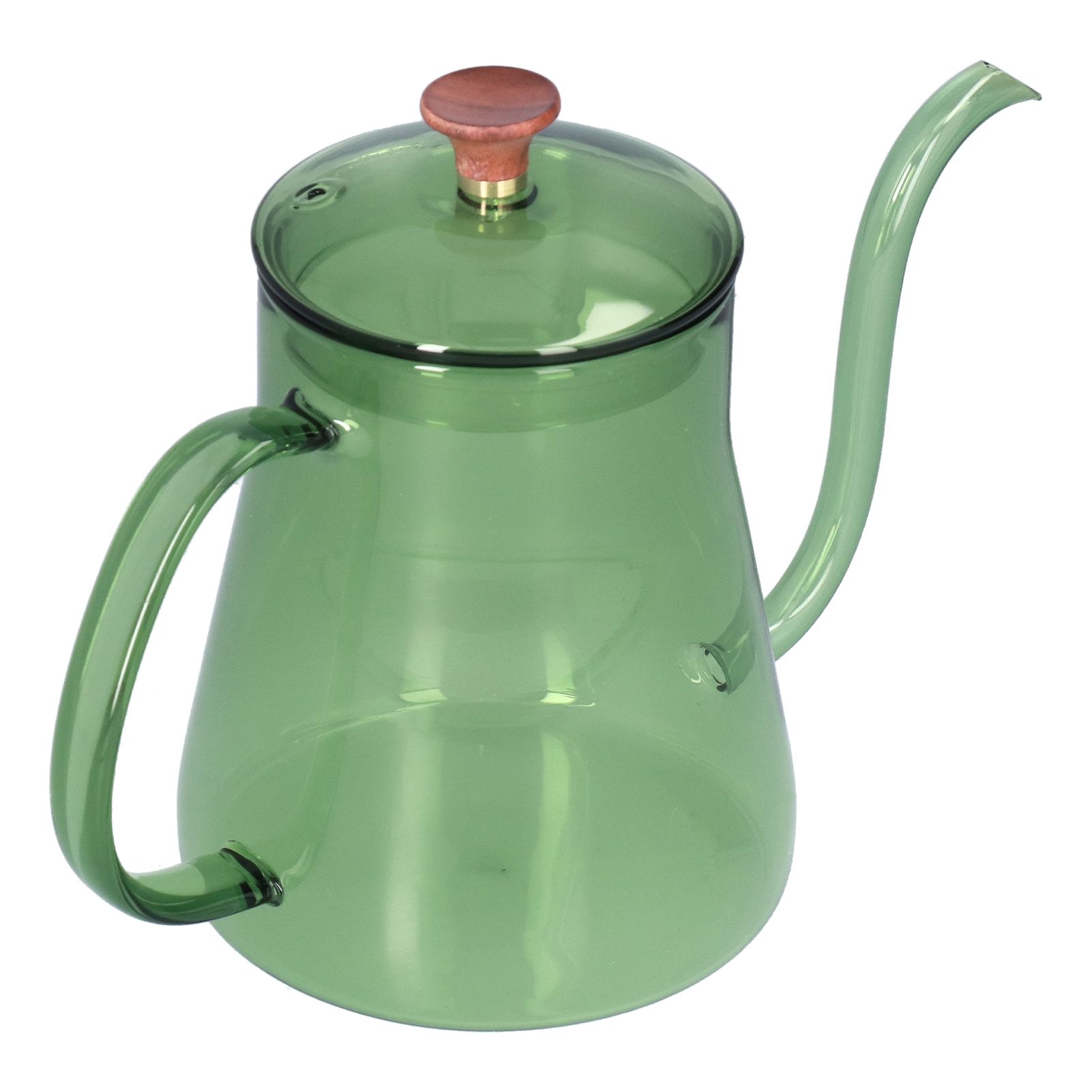 Coffee Kettle Glass Coffee Pot 600ML Coffee Drip Kettle Long Nozzle Kettle for Home KitchenGreen - Image 7