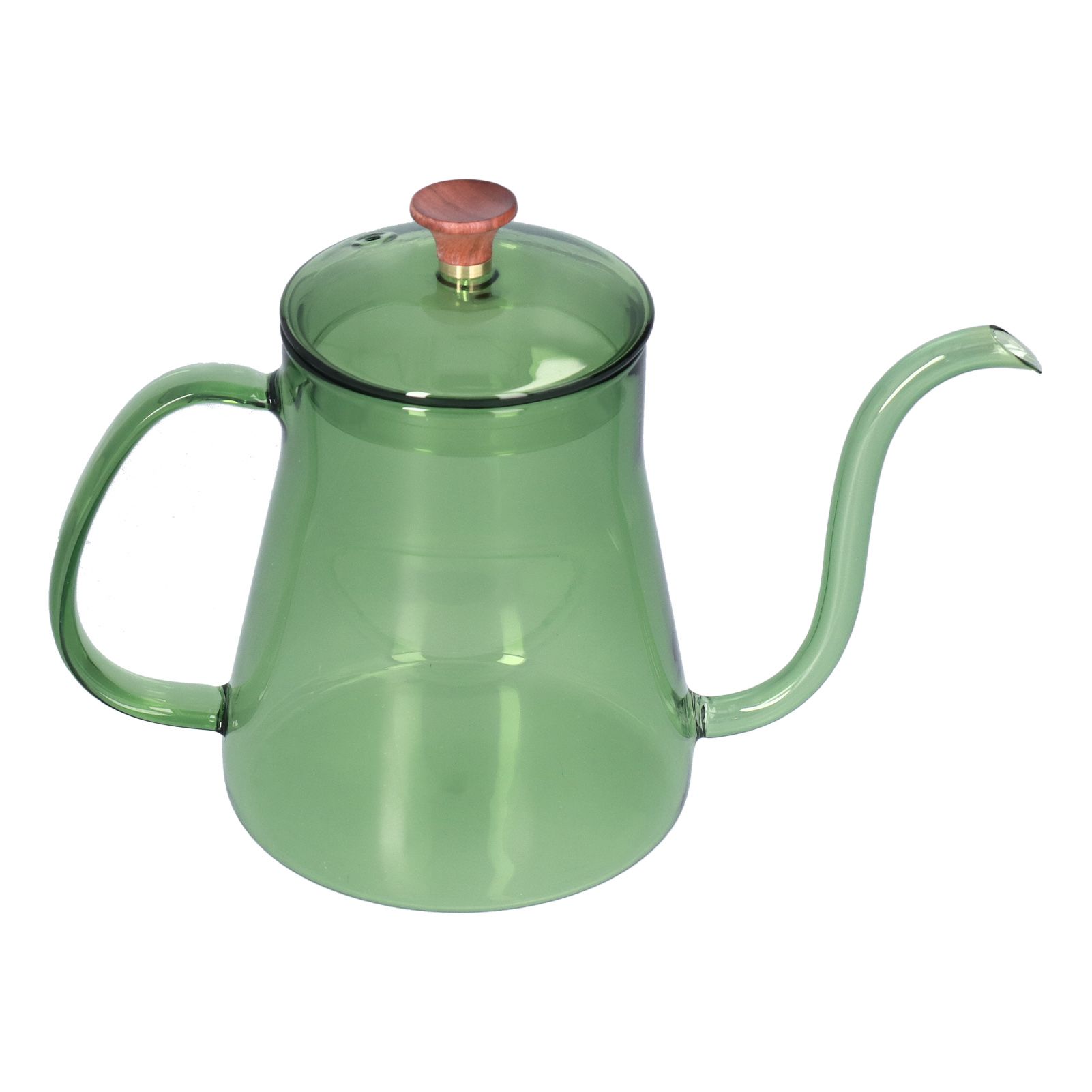 Coffee Kettle Glass Coffee Pot 600ML Coffee Drip Kettle Long Nozzle Kettle for Home KitchenGreen - Image 8