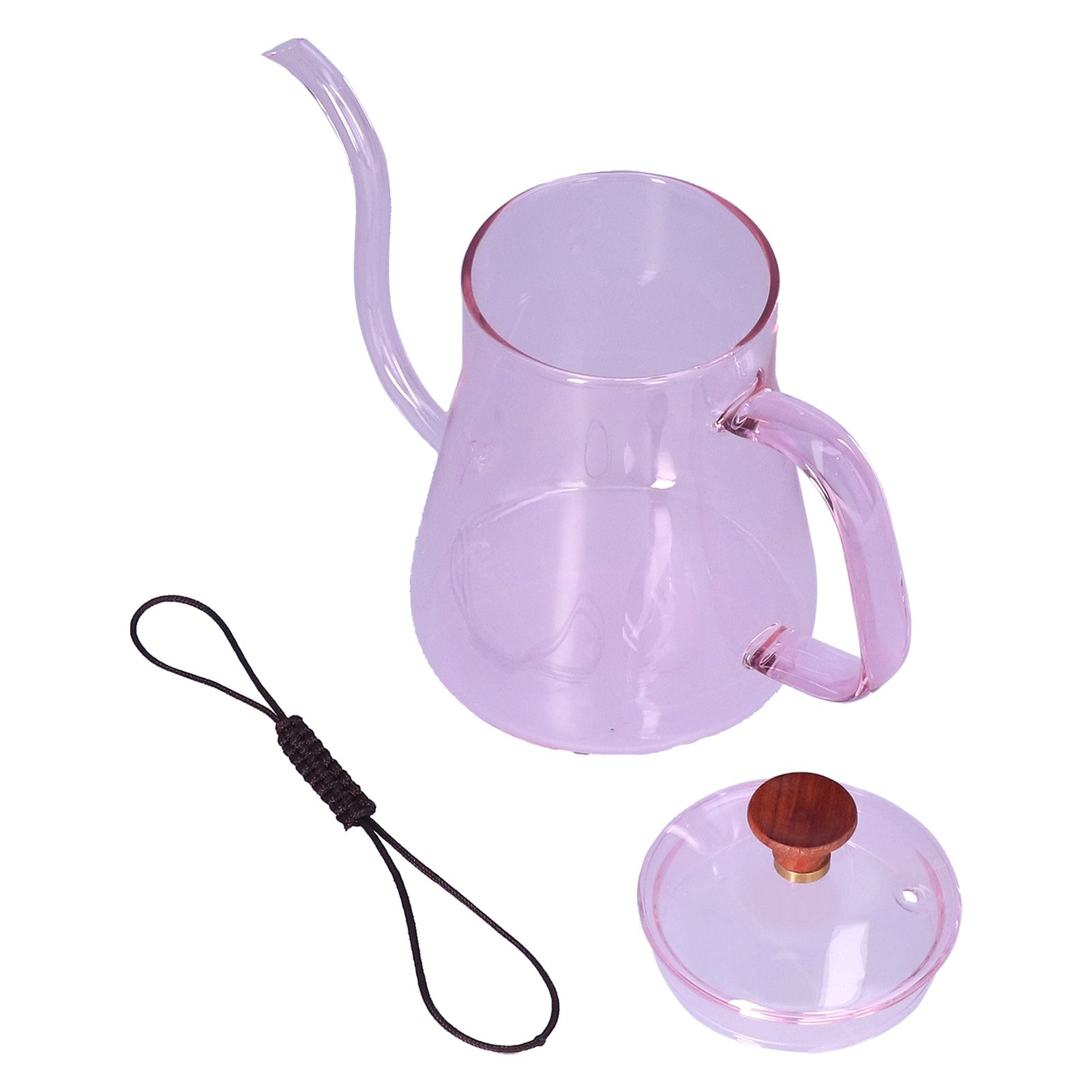 Long Spout Kettle Large Capacity Heat Resistant Easy to Clean Long Mouth Coffee PotPink - Image 2