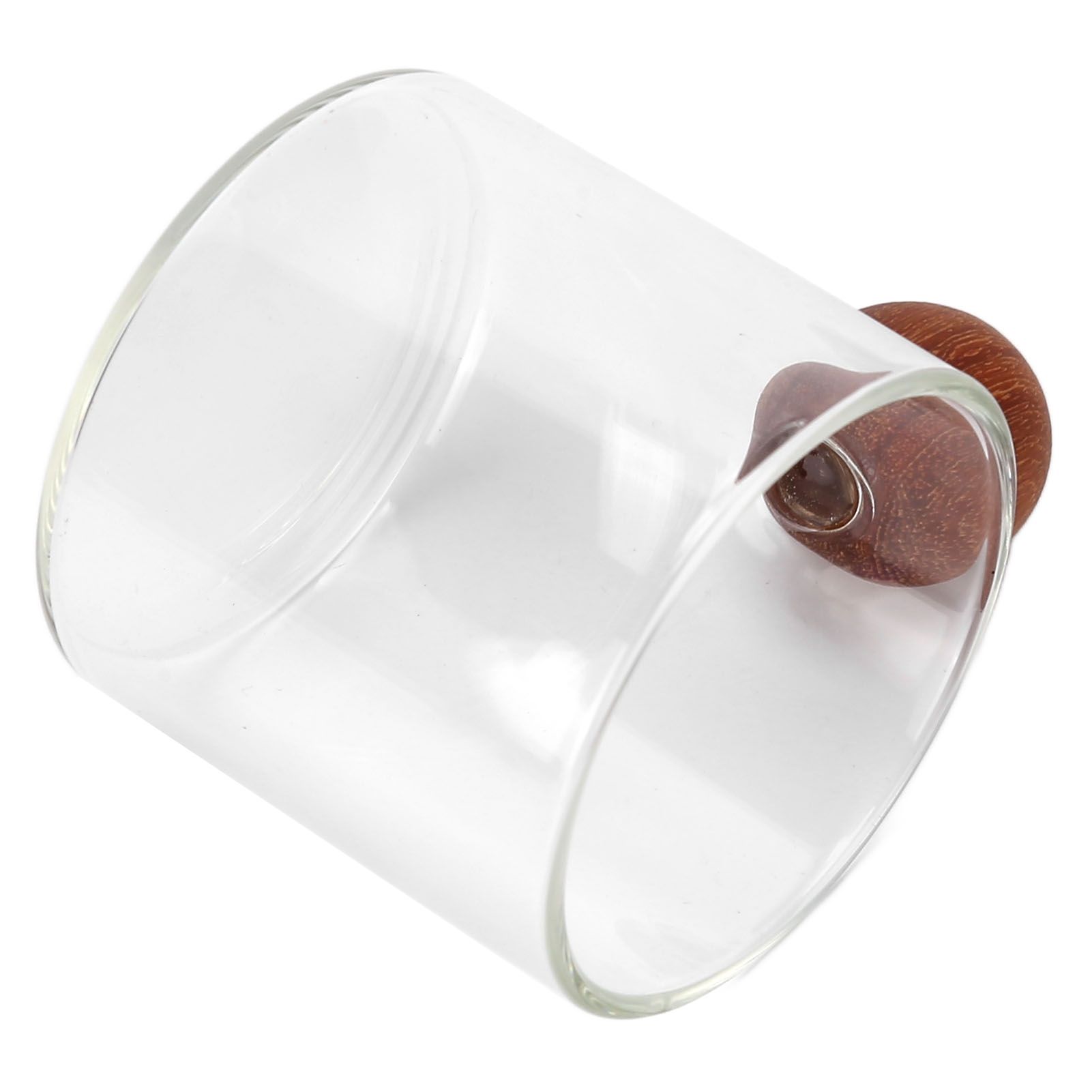 Glass Coffee Cup Clear Heatproof Glass Coffee Mug with Wooden Ball Handle for Office Bar PartyTransparent - Image 3