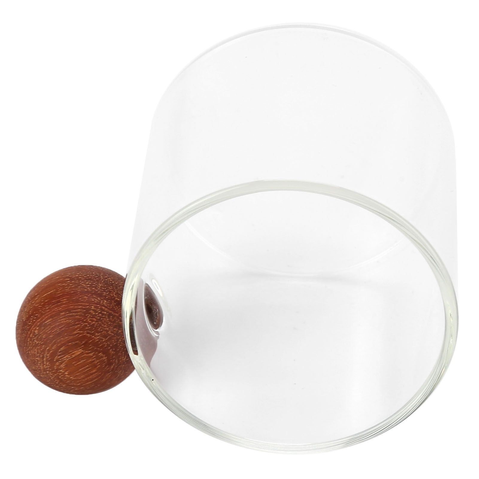 Glass Coffee Cup Clear Heatproof Glass Coffee Mug with Wooden Ball Handle for Office Bar PartyTransparent - Image 4
