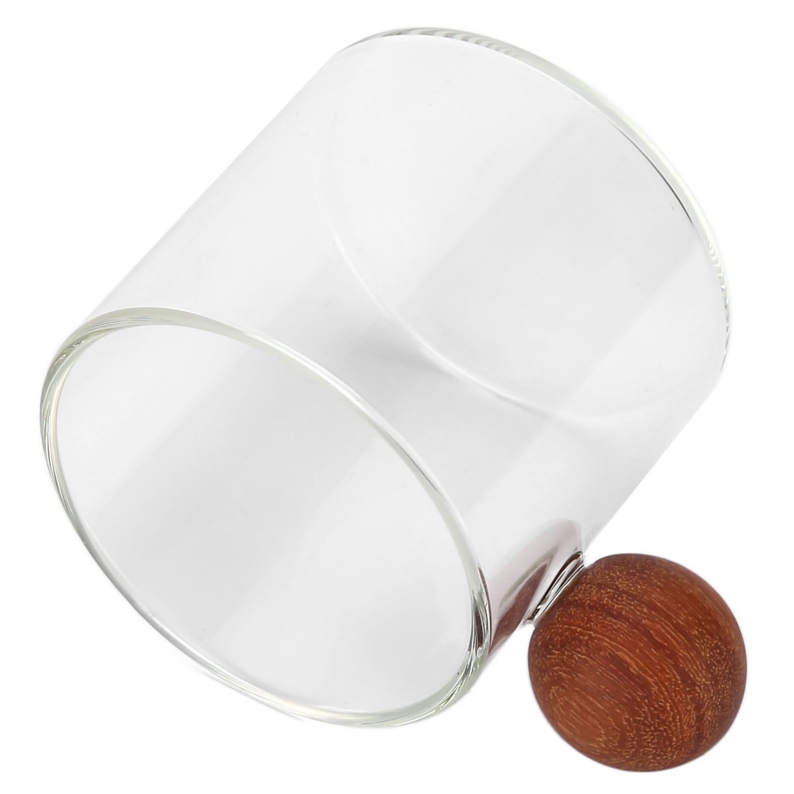 Glass Coffee Cup Clear Heatproof Glass Coffee Mug with Wooden Ball Handle for Office Bar PartyTransparent - Image 7