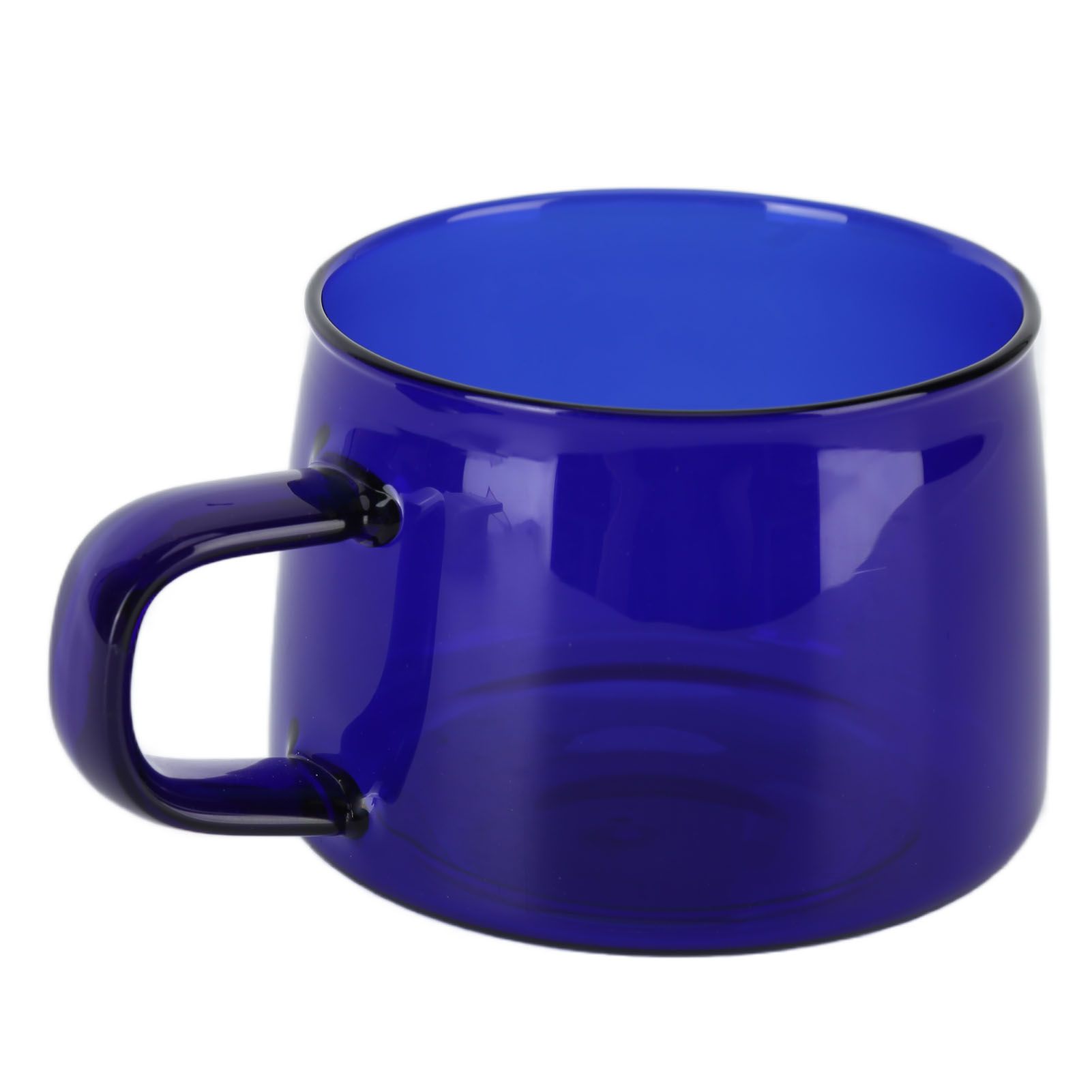 Transparent Coffee Cup 250ML Borosilicate Cup Glass Tea Water Milk Mug with HandleBlue - Image 1