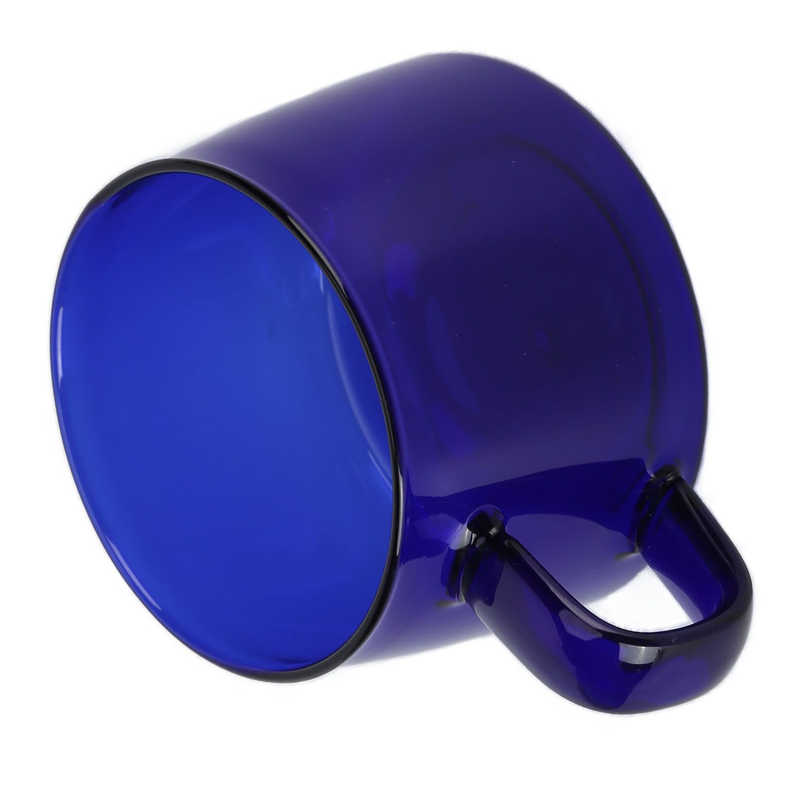 Transparent Coffee Cup 250ML Borosilicate Cup Glass Tea Water Milk Mug with HandleBlue - Image 2