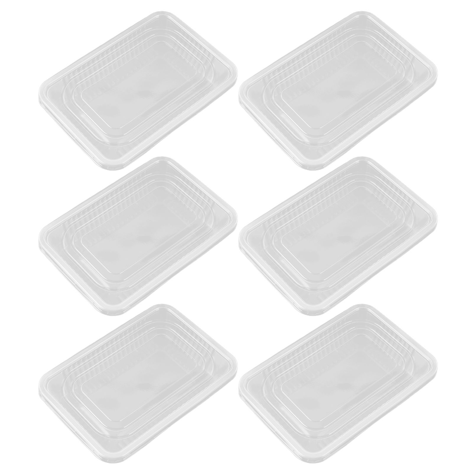 10PCS Disposable Lunch Box Microwavable Disposable Transparent Rectangular Food Container with Lid 500ML - Image 4