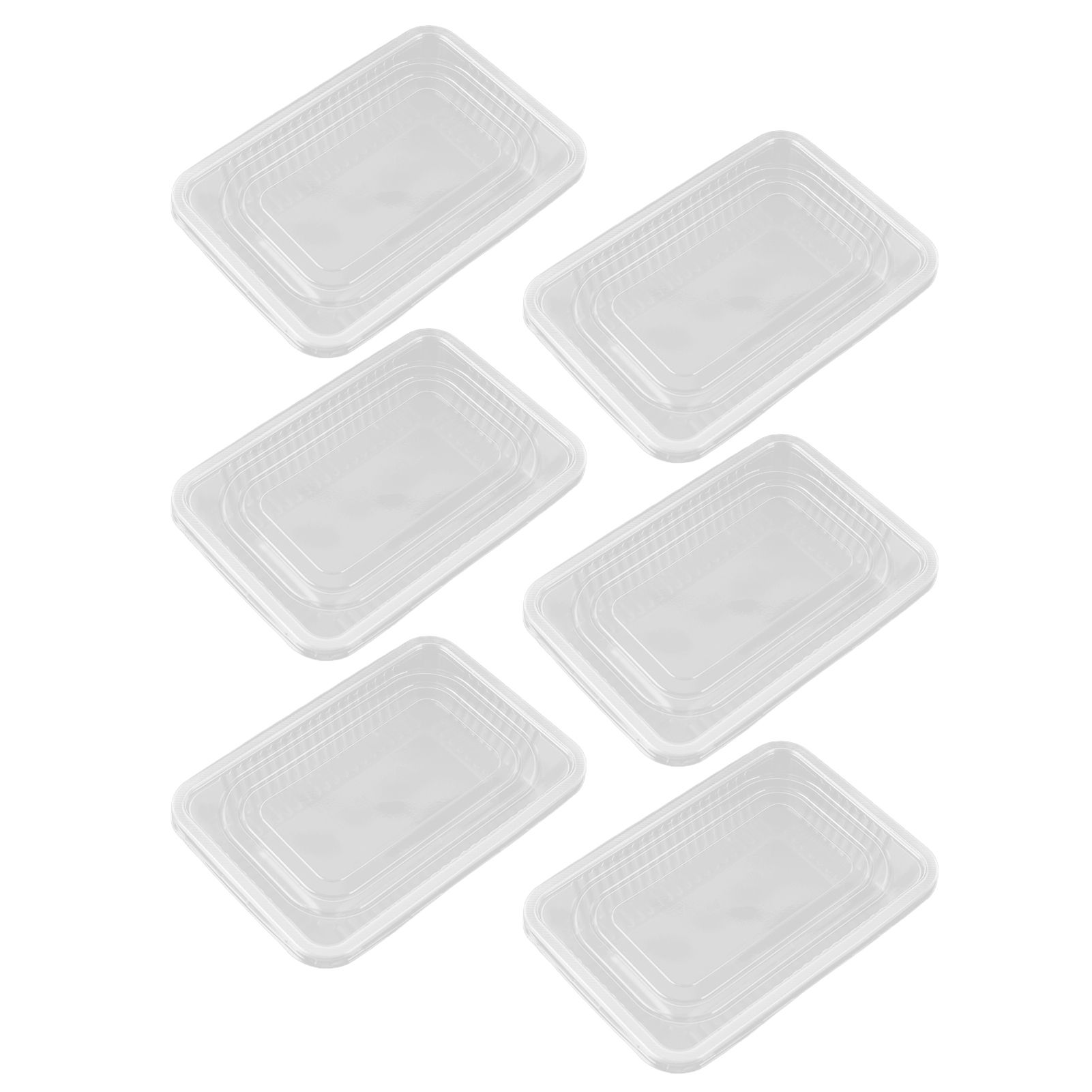 10PCS Disposable Lunch Box Microwavable Disposable Transparent Rectangular Food Container with Lid 500ML - Image 5