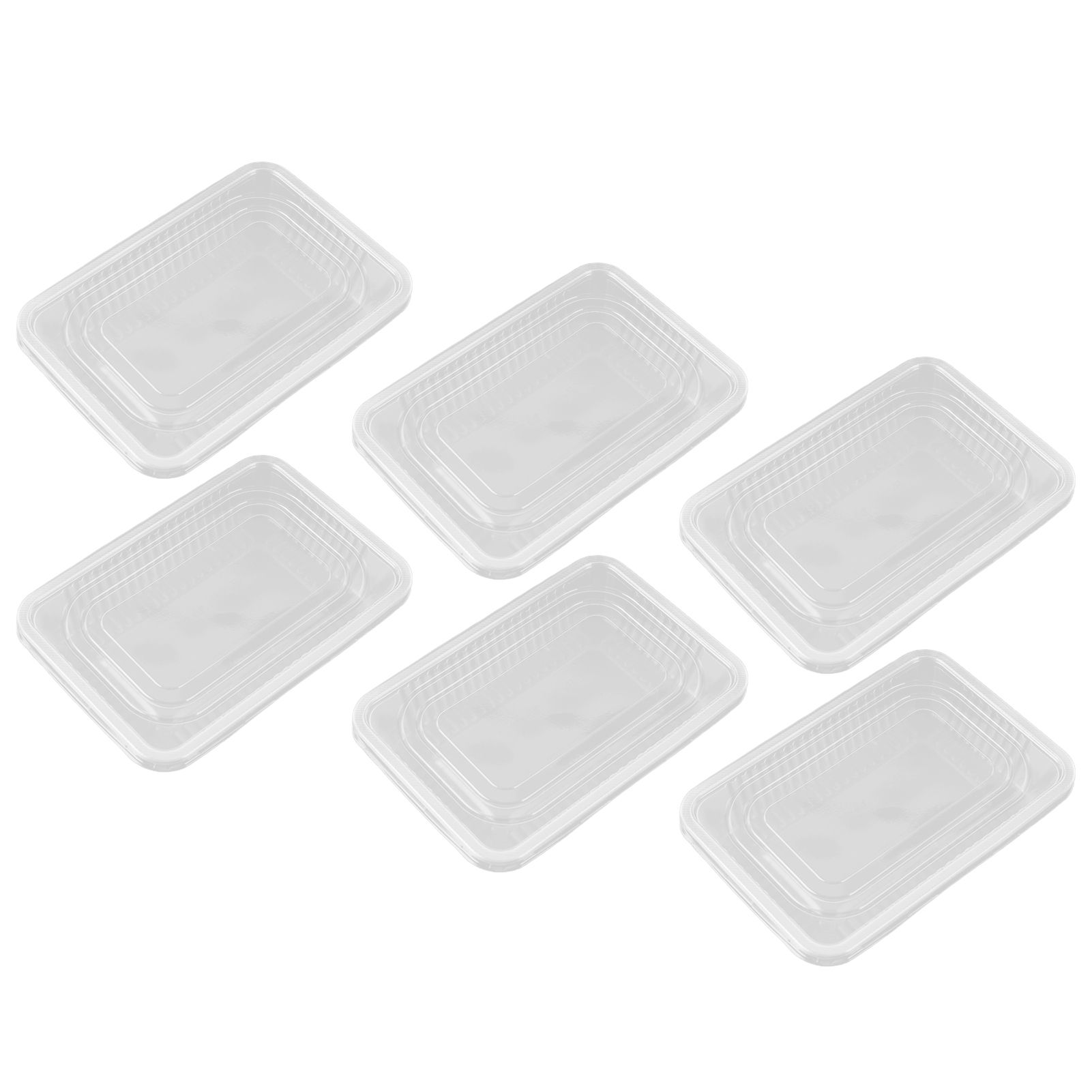 10PCS Disposable Lunch Box Microwavable Disposable Transparent Rectangular Food Container with Lid 500ML - Image 6