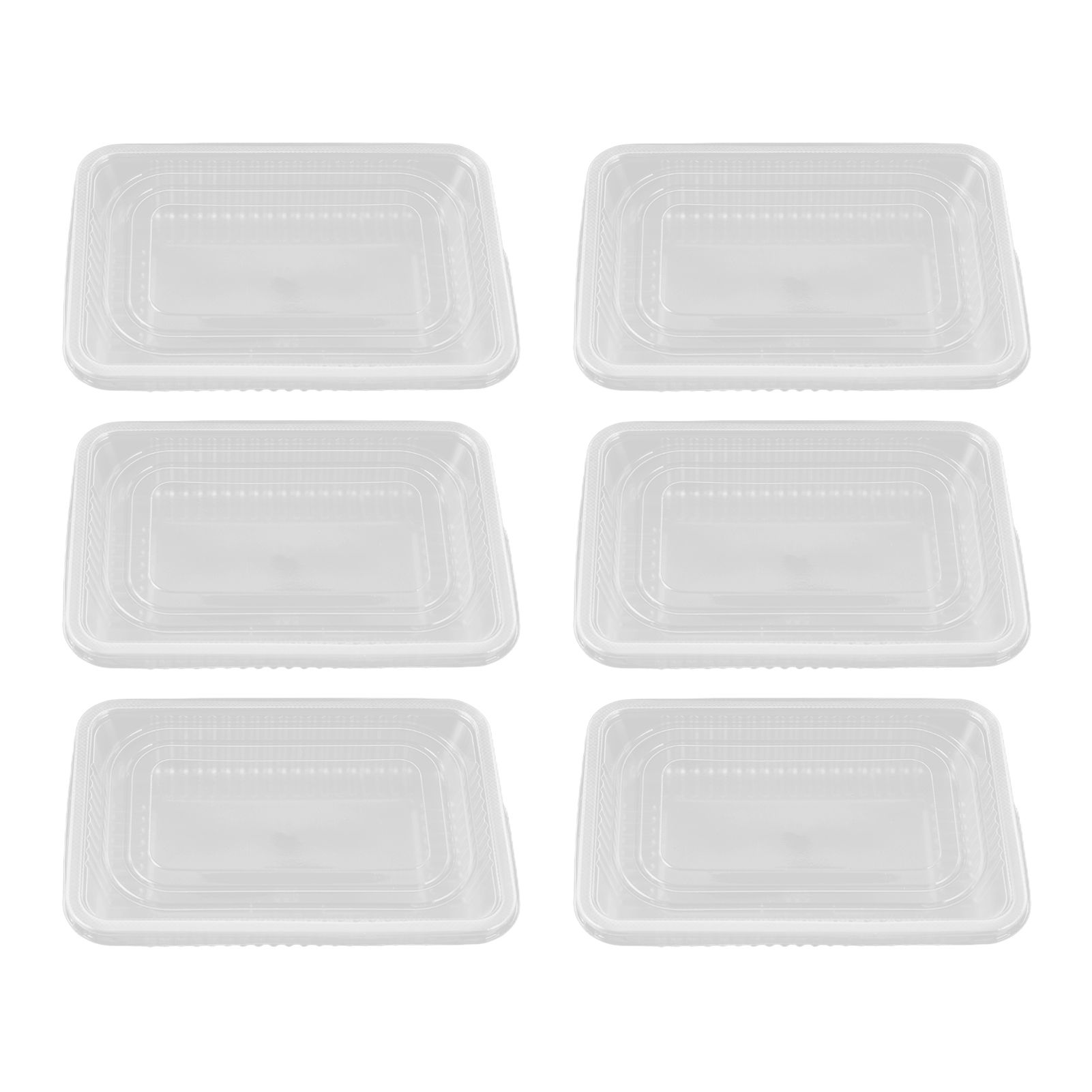 10PCS Disposable Lunch Box Microwavable Disposable Transparent Rectangular Food Container with Lid 500ML - Image 7